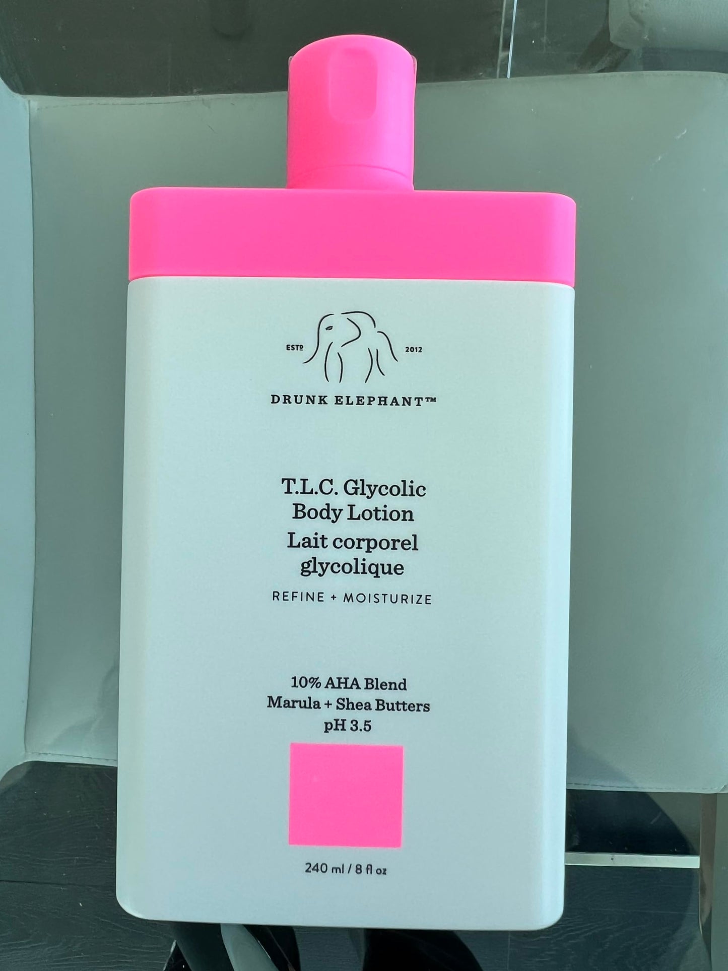 Drunk Elephant T.L.C. Glycolic Body Lotion with Marula and Shea Butters. Refining and Moisturizing for Healthy Skin (240 mL / 8 Fl Oz)