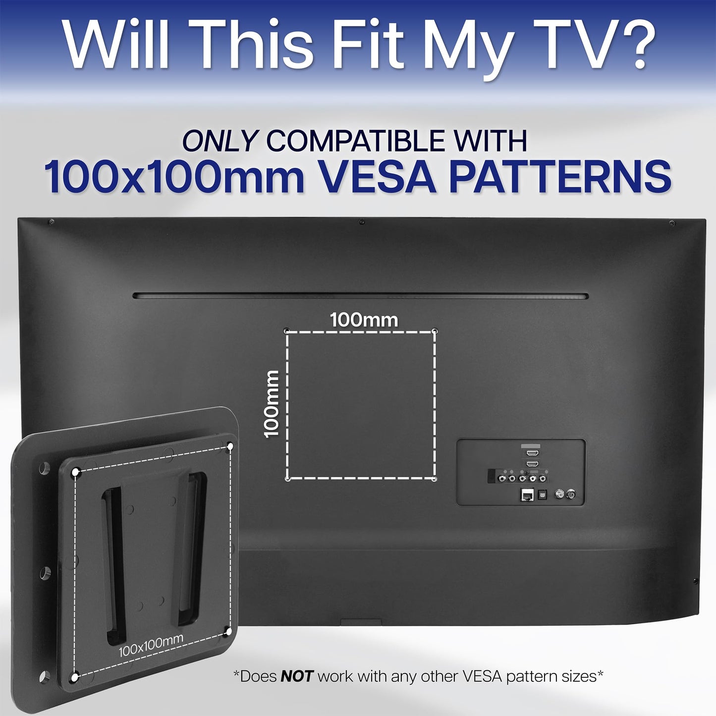 VIVO Sturdy Plastic Polymer and Steel RV TV Mount with Articulating Arm, VESA 100x100mm Mounting Pattern, Holds up to 22 lbs, Wall Bracket for Indoor Use, Black, Mount-VWRV3