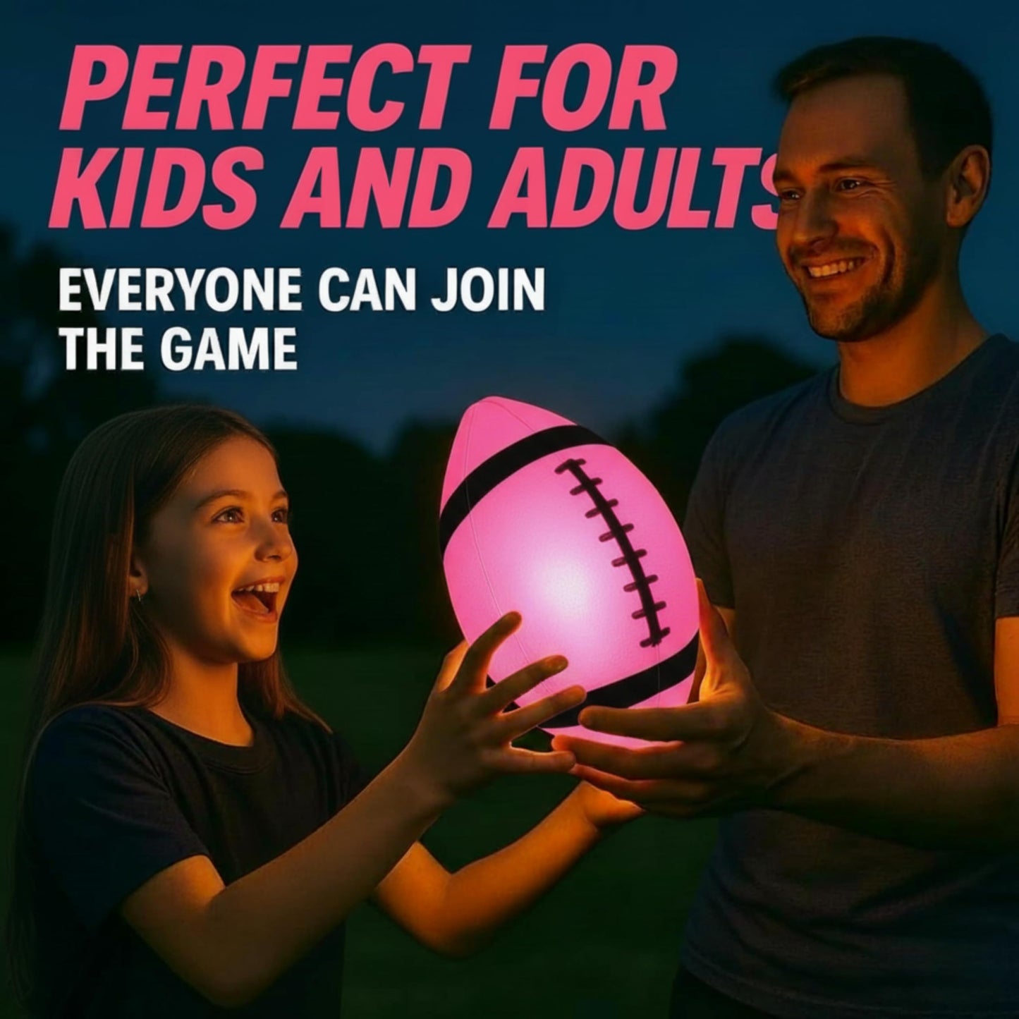 TOMLEON LED Light Up Football - Glow in The Dark Football for Kids