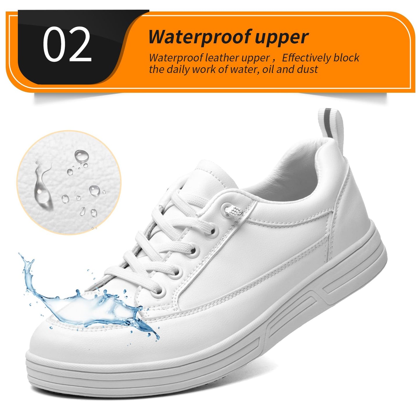 V-Janiffy Women's White Non Slip Work Shoes, White Food Service Slip Resistant Work Shoes, White Women's Nursing Shoes.