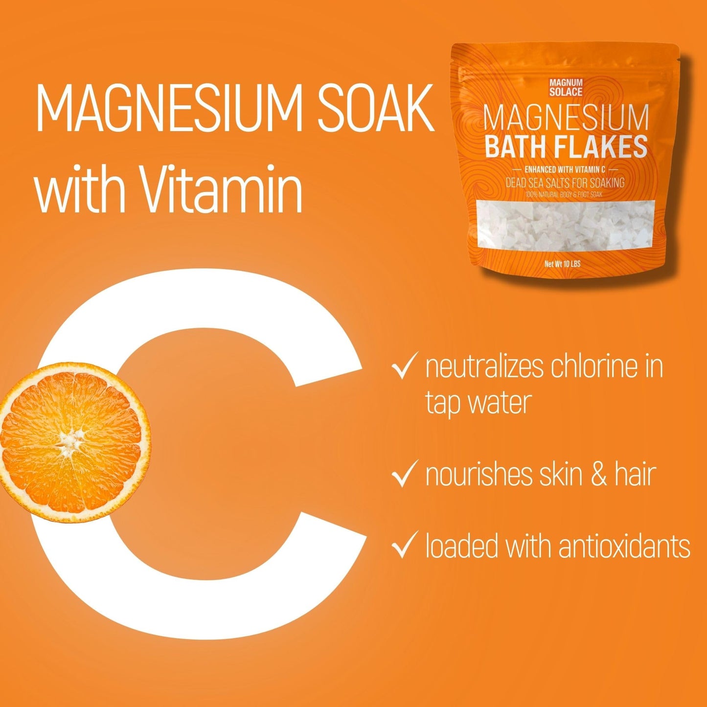 10 lbs Magnesium Flakes with Vitamin C, and 10 lbs Unscented Flakes: 2 Pack Bundle