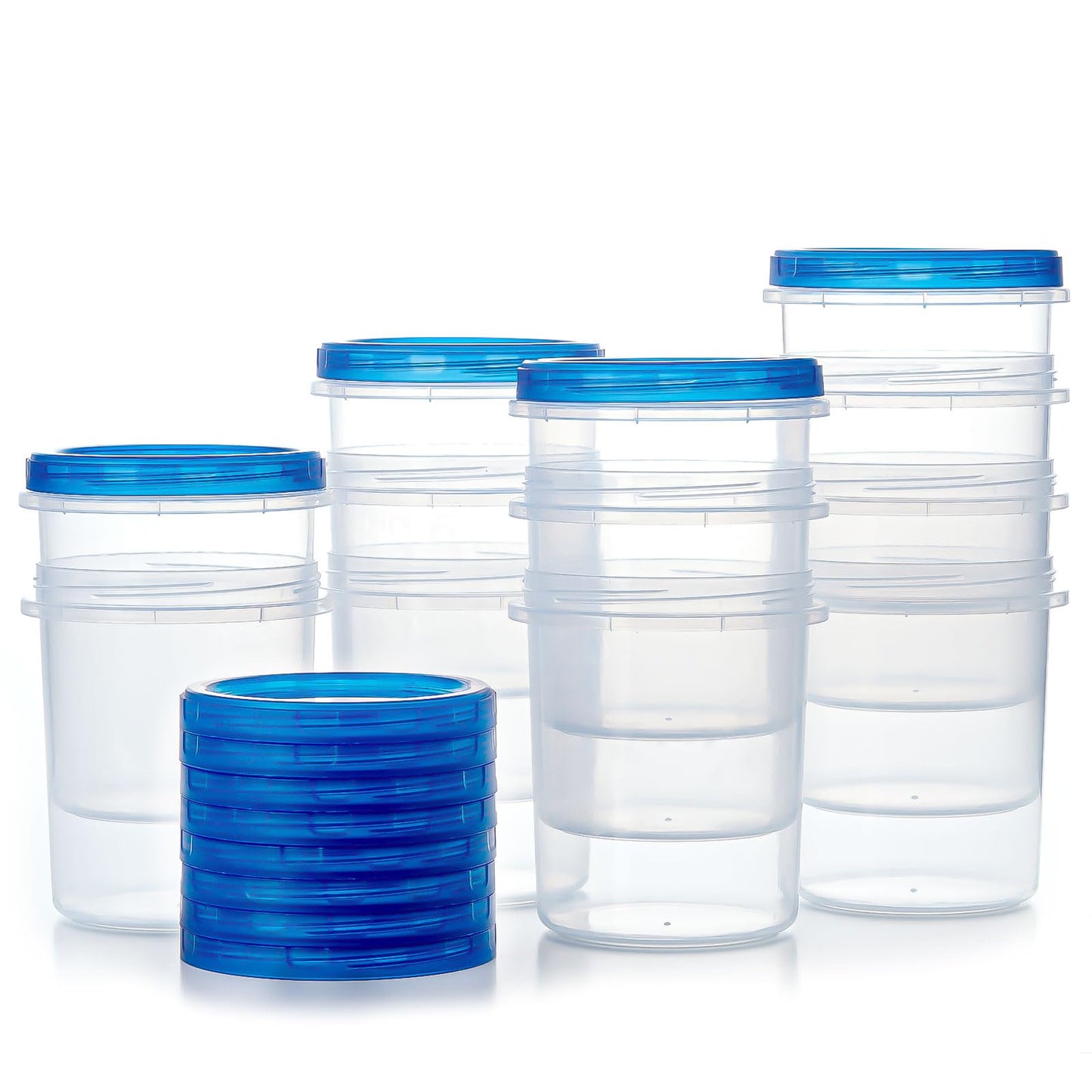 Atecare Food Storage Containers with Twist Top Lids, Ultra Thick Airtight Plastic Containers for Soup, Leftover, Ice Cream, Overnight Oats, BPA Free Stackable Freezer Containers [12 Pack-32 oz]