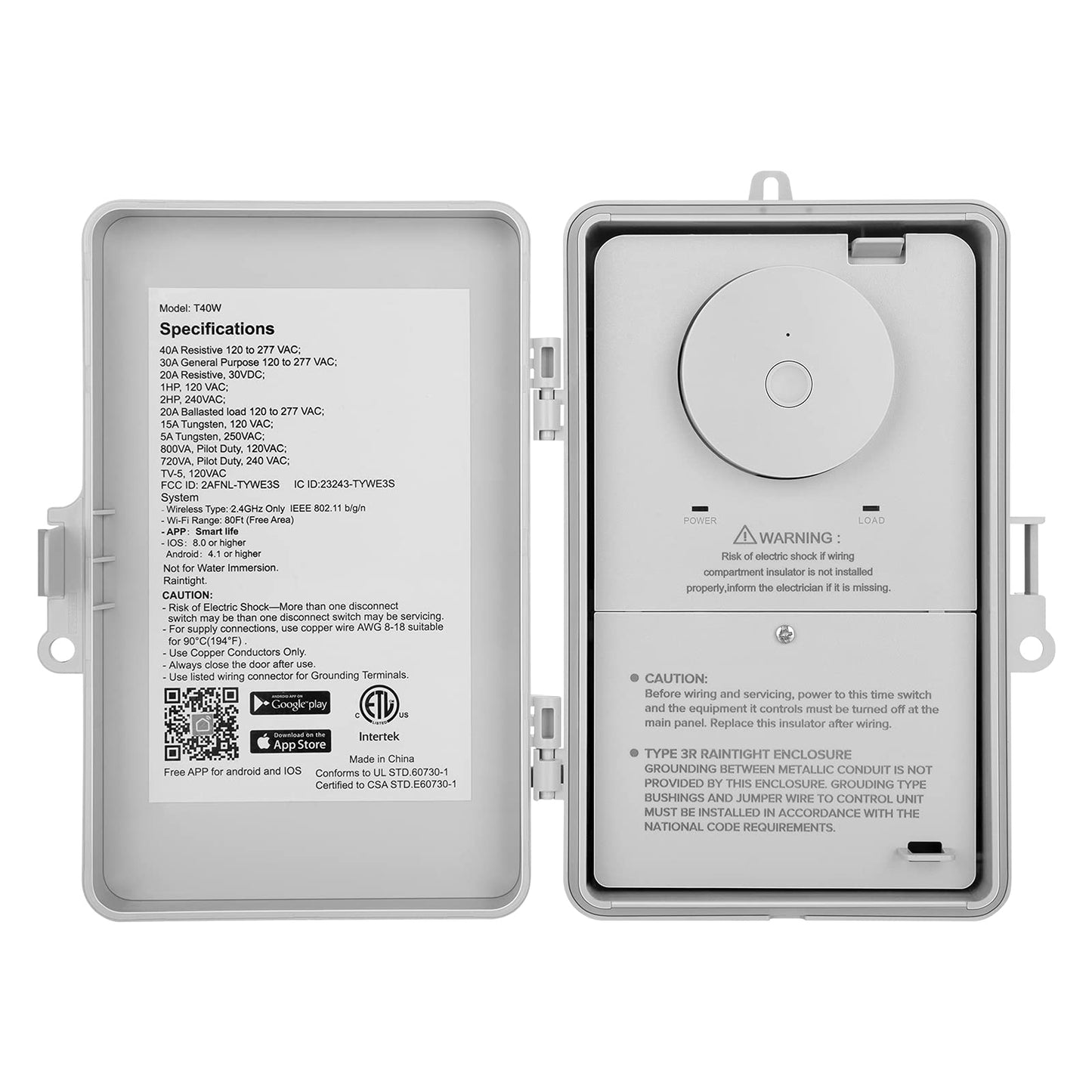 SURAIELEC WiFi Pool Timer, 40 AMP, 1HP 120V, 2HP 240V, Outdoor Indoor Smart Switch, Heavy Duty Pool Controller Light Timer Box for Pump, Water Heater, Spa, Powerful Electrical Appliances