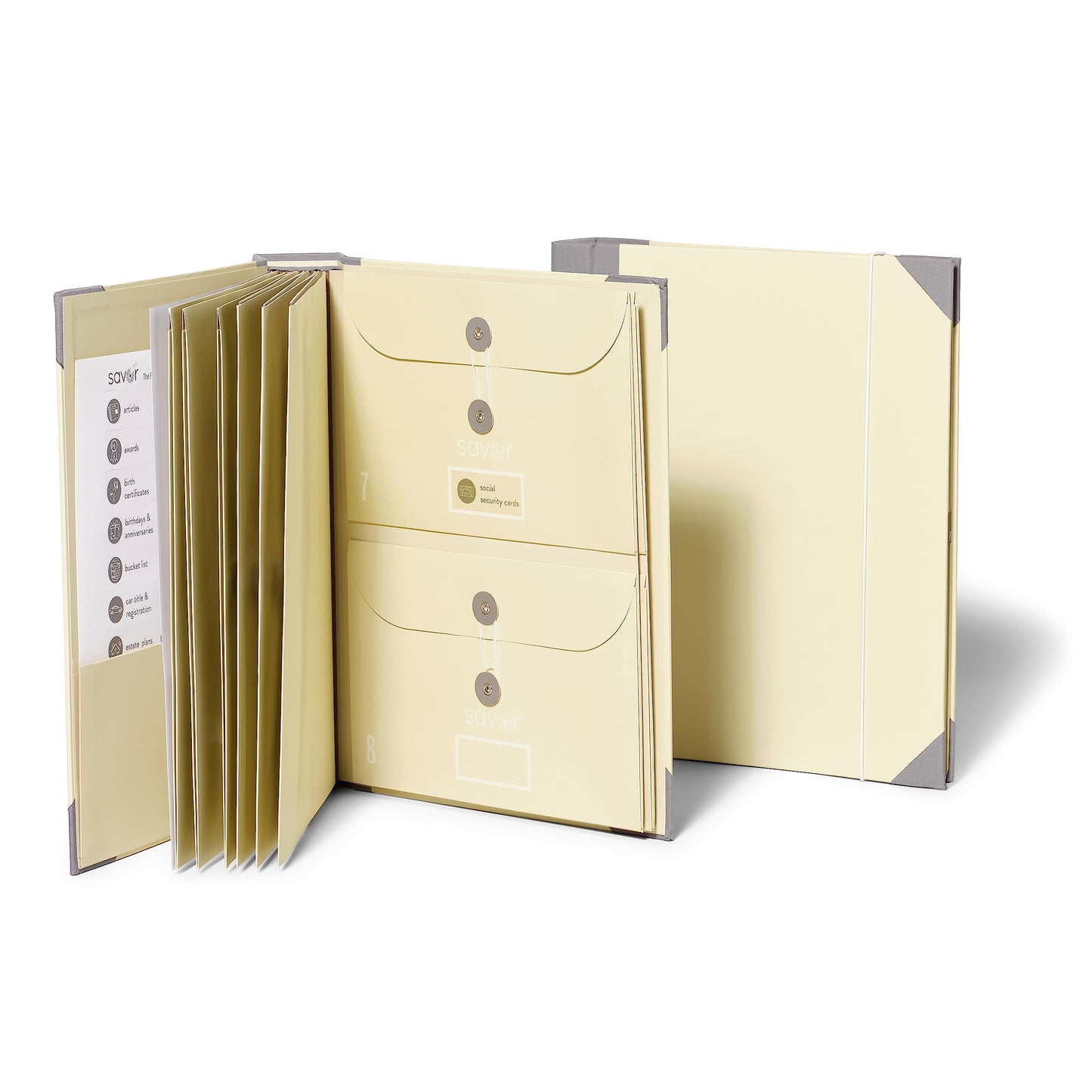 Savor | The Folio Document Organizer™ | Custom Dyed Cloth Bound Expanding File Folder for Important Papers, Emergency Binder, Birth Certificates, Social Security Cards, Passports, Photos, and Letters
