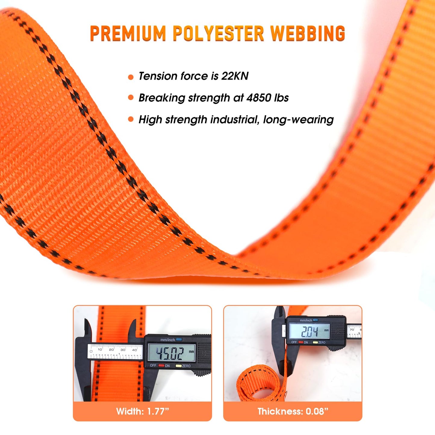 WHITEDEW Safety Harness Fall Protection Kit with Shock Absorbing Lanyard, Roofing Work Harnesses Full Body Safety Harness for Construction (Orange)