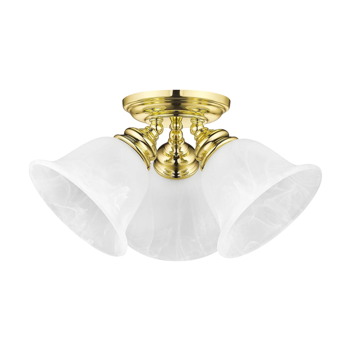 Livex Lighting 1358-02 Essex 3-Light Ceiling Mount, Polished Brass