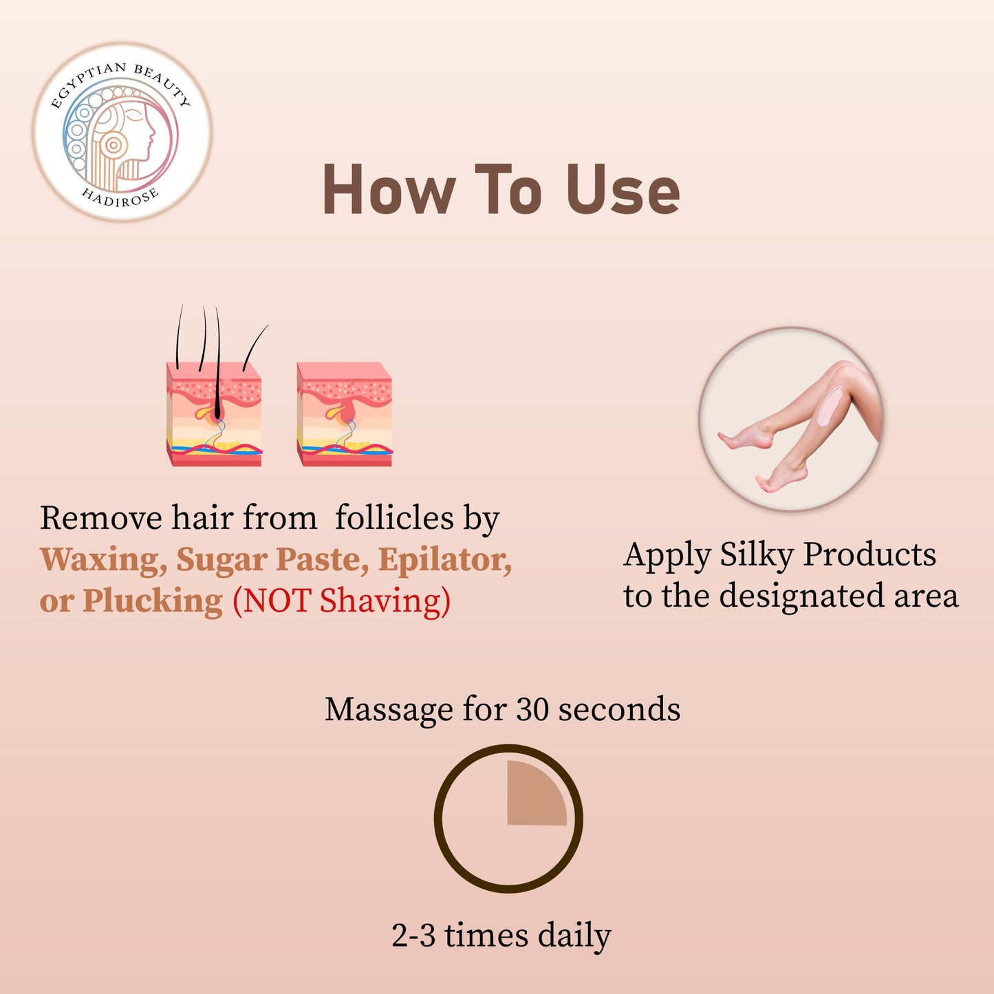 Silky Cream by Hadirose | Pure Red Saad Oil (Cyperus Rotundus) | 100% Organic Permanent Hair Removal Maintenance Cream | Prevent Ingrown Hair | Scented (Rose, Jasmine & Lavender) | Made in the USA