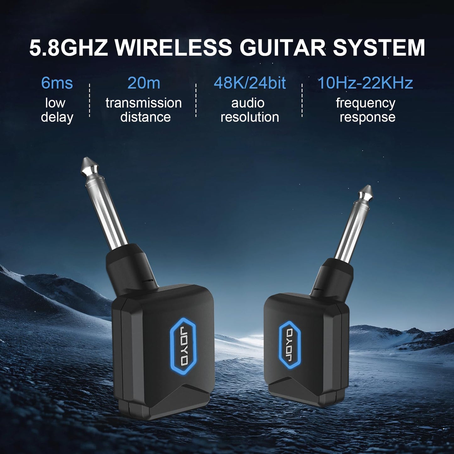 5.8Ghz Wireless Guitar Transmitter Receiver Guitar System with Charging Box for Electric Guitar Bass 4 Audio Channels (JW-06)