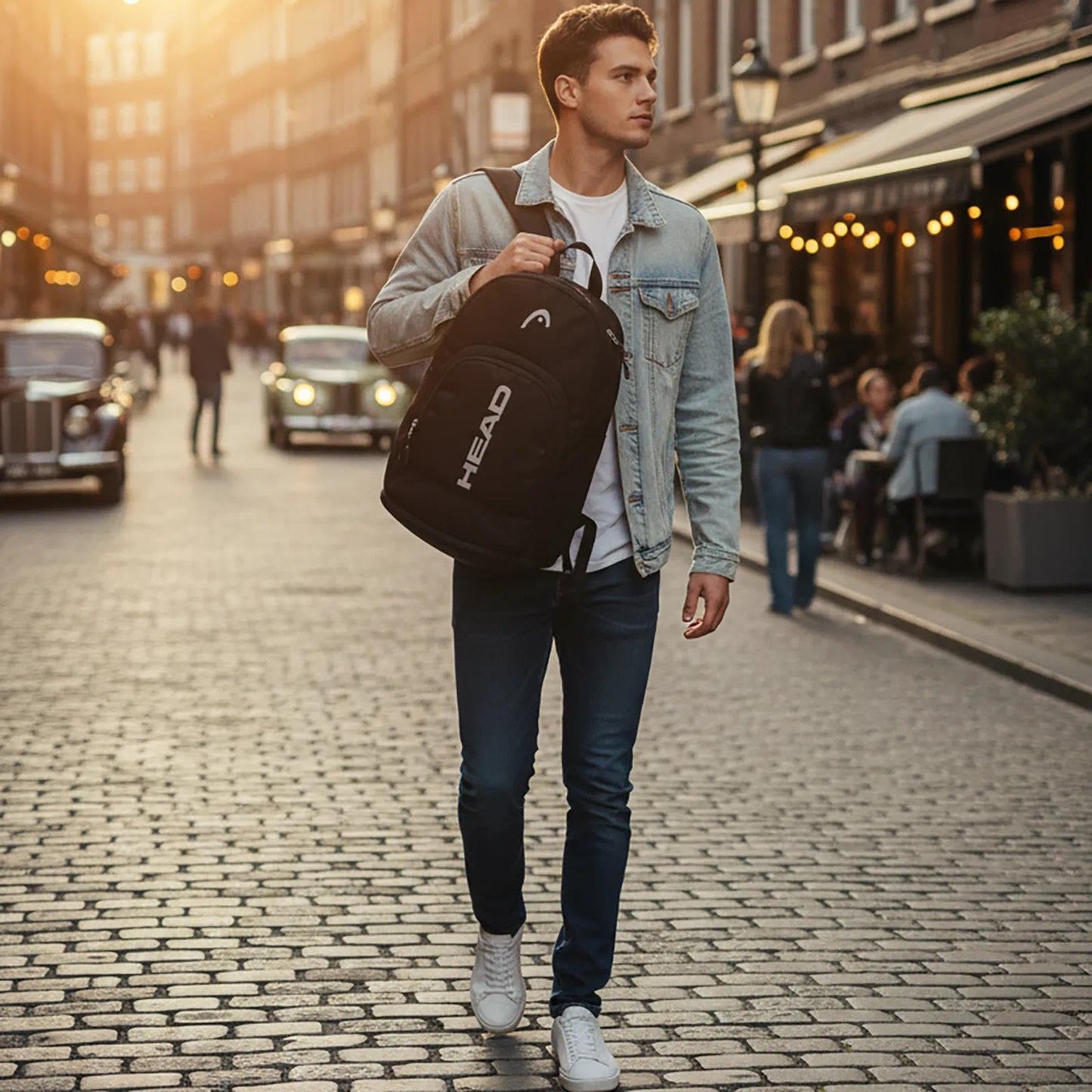 HEAD Waterproof Travel Backpack for Men, Lightweight 15.6 Inch Laptop Backpack with Shoes Compartment, Casual Daypack College Backpacks with 8 Pockets for Overnight/Sports Gym/Work/Fitness