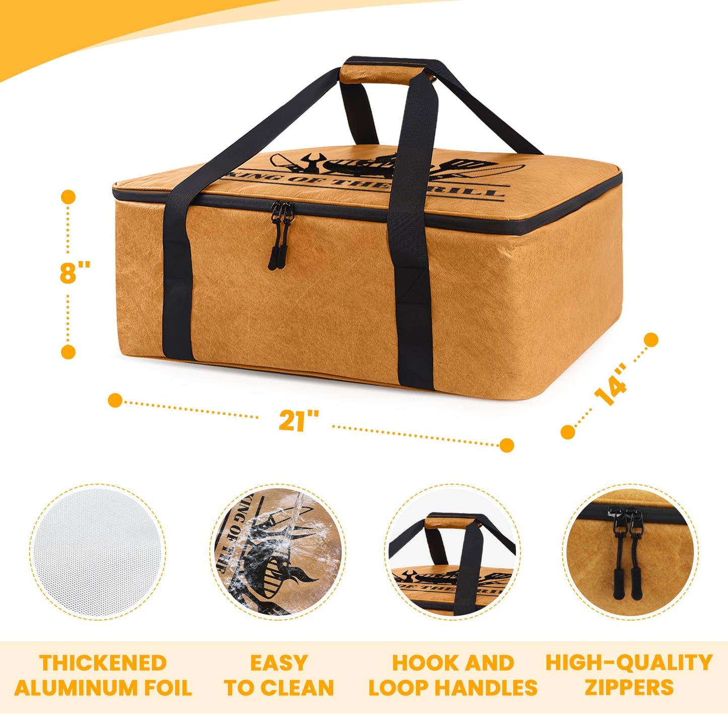 BBQ Blanket for Resting Meat 21in, Leak-Proof Insulated Meat Resting Bag, Smoking Meat Insulated Bag for Brisket/Beef/Pork Shoulder/Turkey, Gifts Smoker Accessories Gift for Men (Legacy Tan)