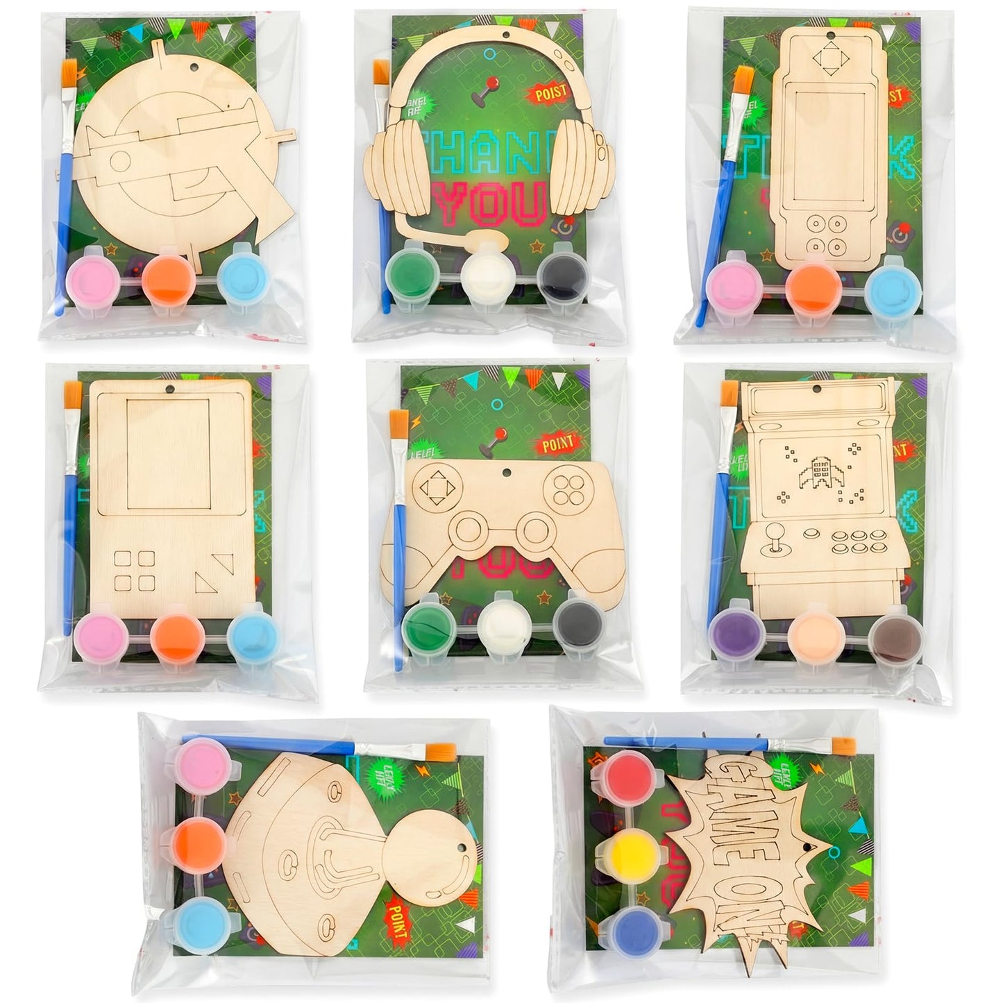 Saypacck 24 Pcs Art Painting Party Favors Wooden Painting Craft Kits Birthday Party Supplies with Organza Bag for Goodie Bags Fillers Adult Thank You Gifts