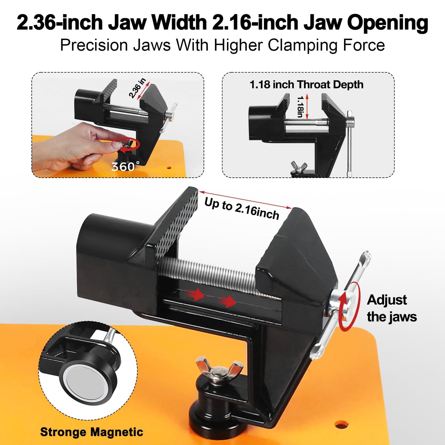 NOEVSBIG Helping Hands Soldering Station with 5X Magnifying Lamp, Magnetic Flexible Arms, 360° Soldering Clamps, Workbench Vise & Large Stable Base, and Helping Hands Clamp for Electronics Repair DIY