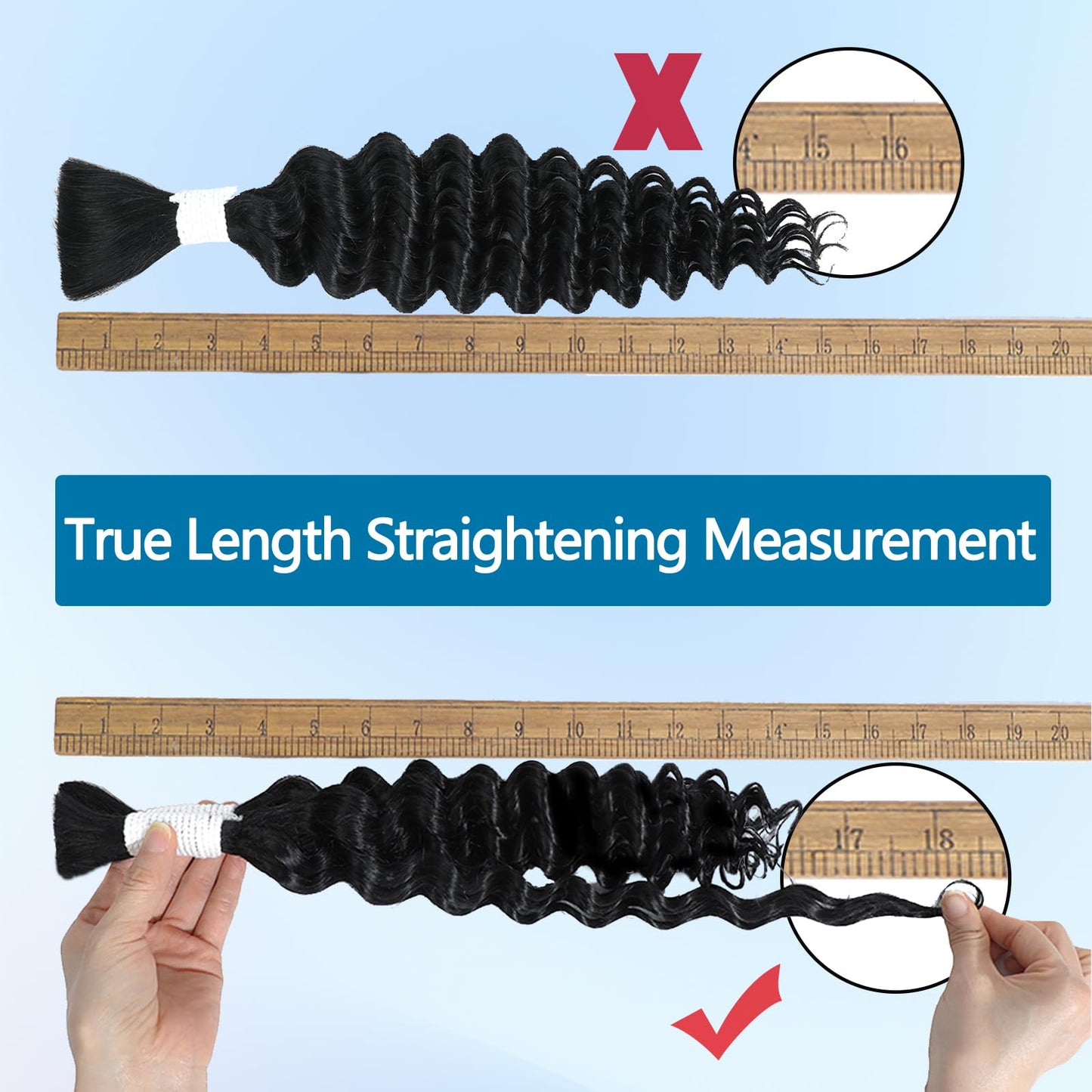 Coolbeeza Human Braiding Hair 22 Inch Deep Water Wave Bulk Human Hair for Braiding 12A Brazilian Virgin Curly Hair for Boho Braids Wet and Wavy No Weft 2 Bundles 100g Hair Extensions