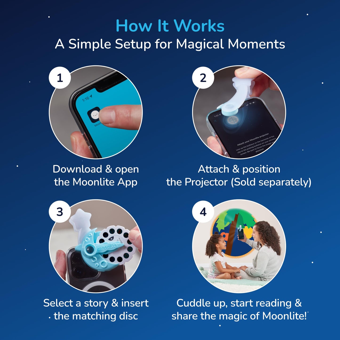 Moonlite Storytime 2 Storybook Reels, Chicka Chicka Boom Boom, The Very Hungry Caterpillar, Digital Stories, Toddler Early Learning Gifts for Kids, Projector Sold Separately - Canadian Founded