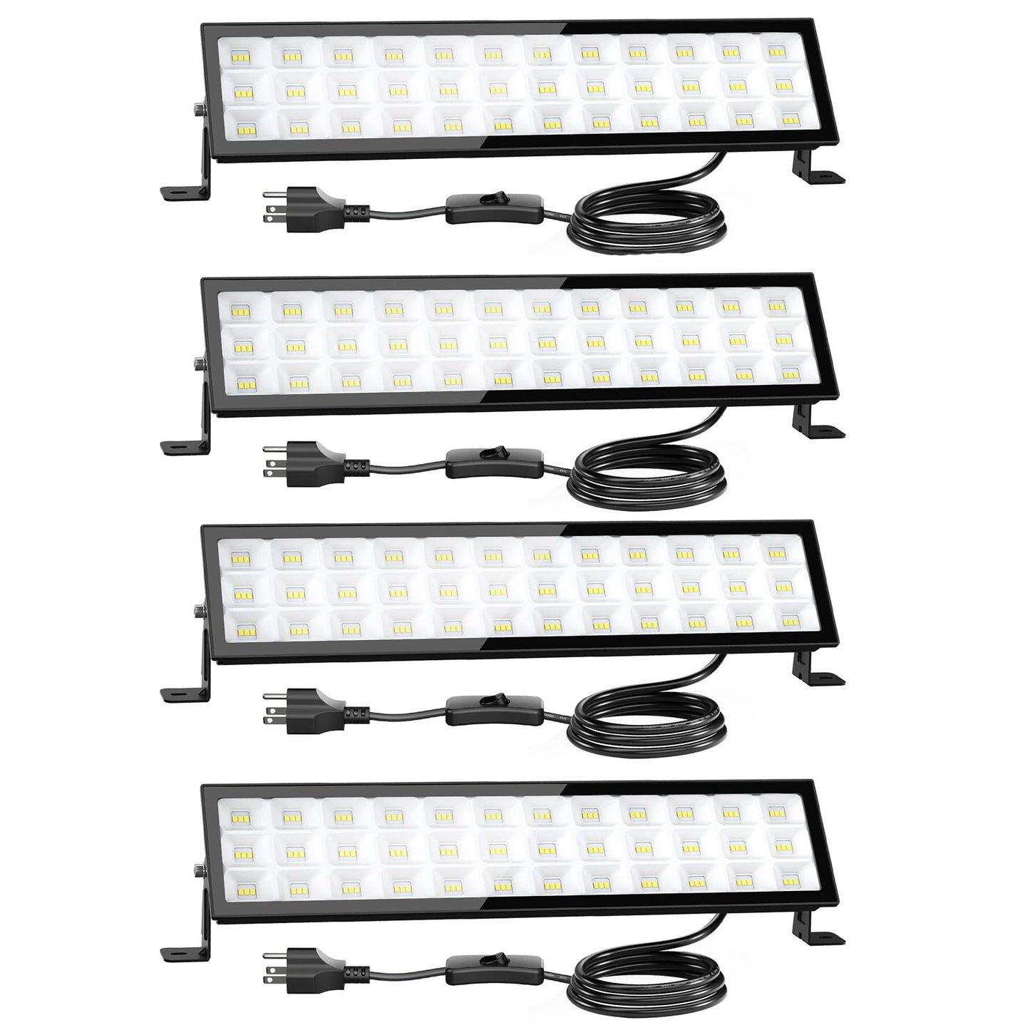 Onforu 4Pack LED Shop Lights,100W 14000lm Plug in Ultra Bright LED Work Lights,6500K Daylight White Garage Light,IP66 Waterproof Lighting for Garage Warehouses Workshop