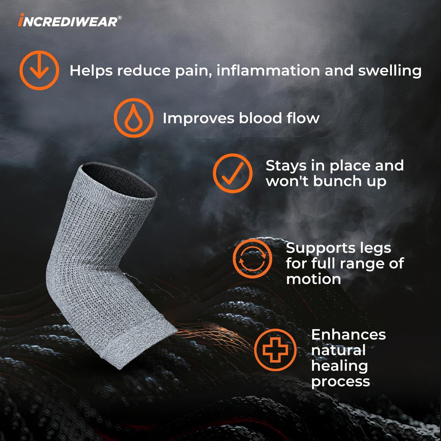 Incrediwear Elbow Sleeve – Elbow Brace for Elbow Support, Joint Pain Relief, Inflammation Relief, and Circulation, Tendonitis, Golf and Tennis Elbow Brace for Women and Men (Grey, Medium)