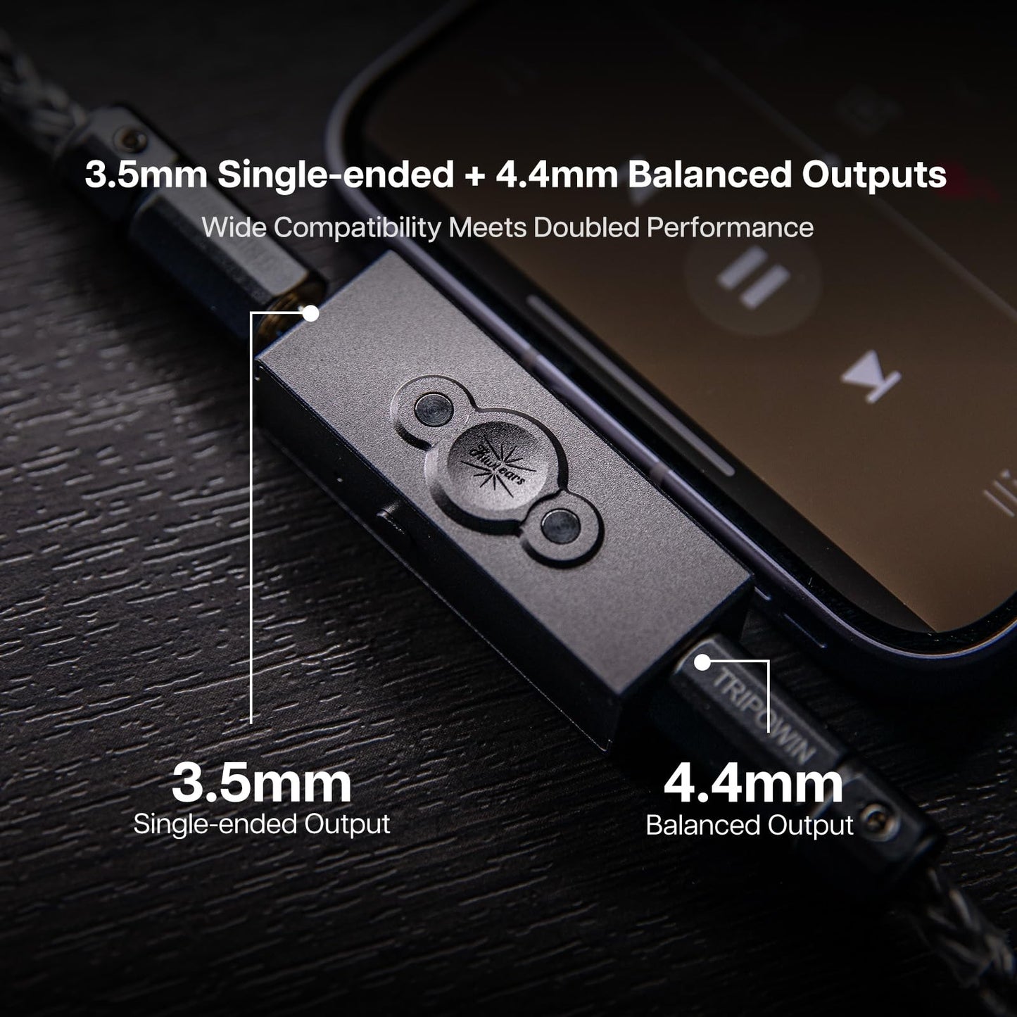 Linsoul Kiwi Ears Allegro Pro Upgraded IEM Earphone DAC/AMP, USB C to 3.5/4.4mm Output Supports PCM Up to 32bit/384kHz DSD128/DSD64, Dual ES9603 Amplifiers for Smartphones/PC/Laptops