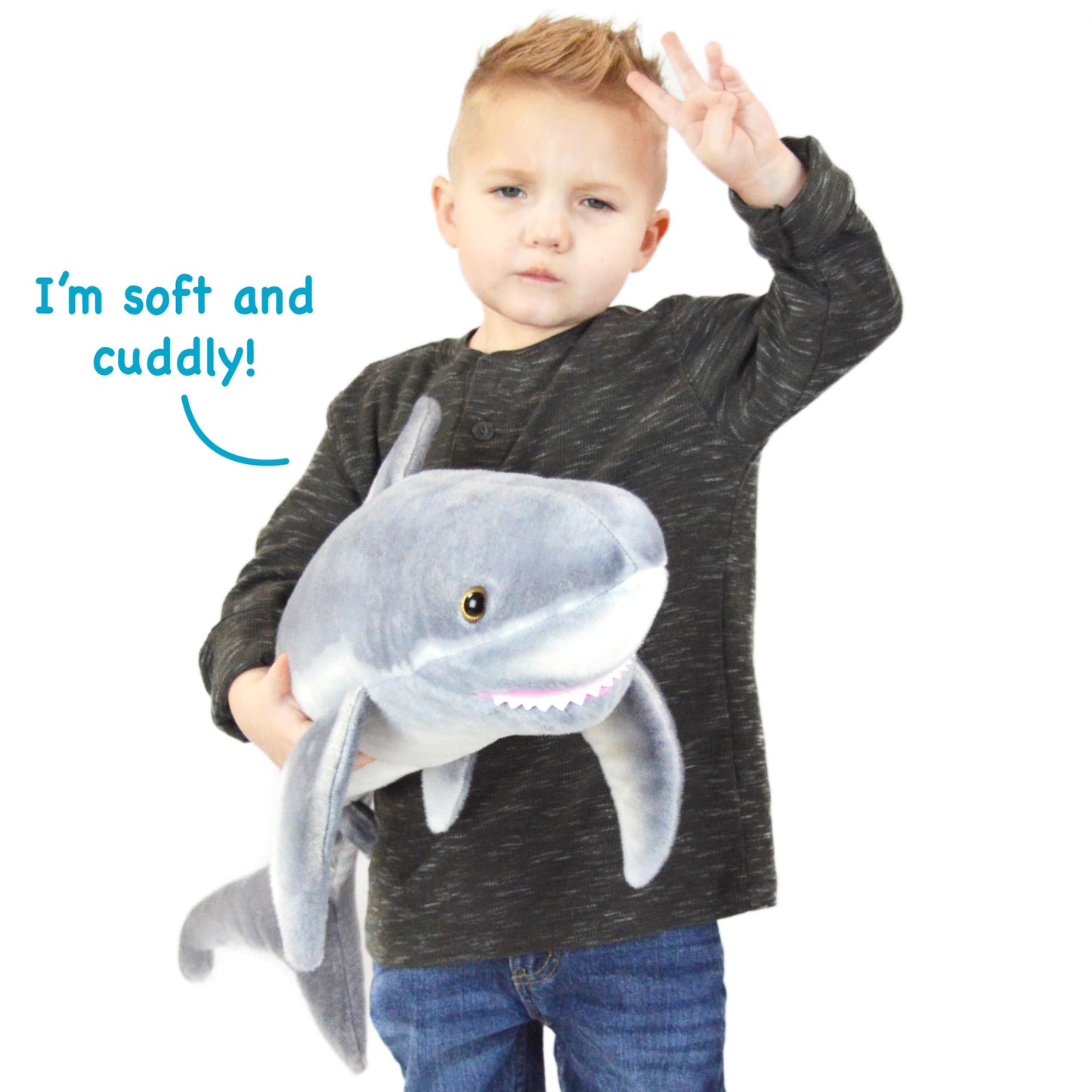 VIAHART Sammy The Shark - 34 Inch Long Great White Stuffed Animal Plush - by TigerHart Toys