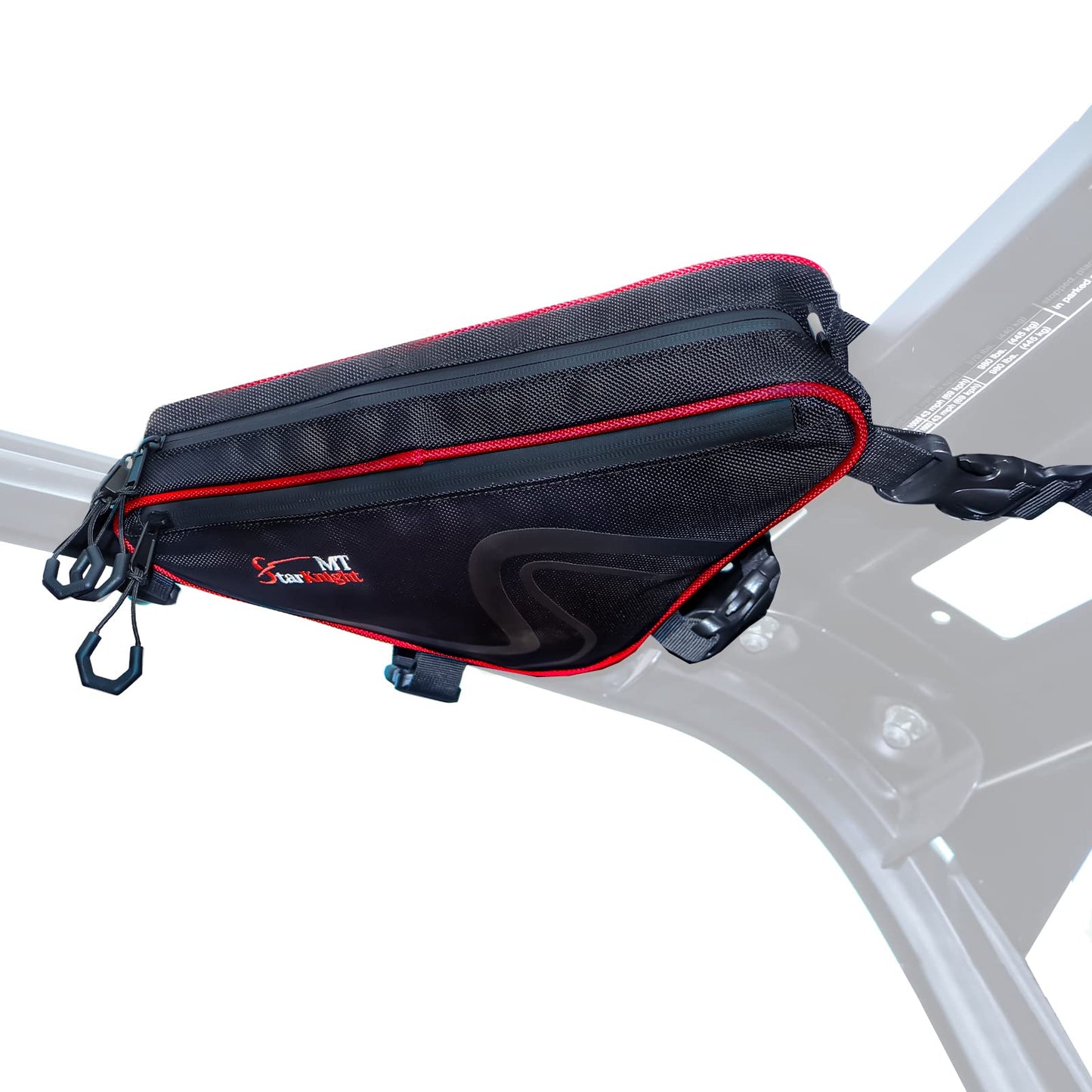 StarknightMT 2 Packs Universal UTV Roof Storage Bag, Triangle Bike Bag Waterproof UTV Overhead Bag Fits 1.75" to 2" Roll Bar Compatible with Can Am X3 Commander Defender, Polaris Ranger RZR