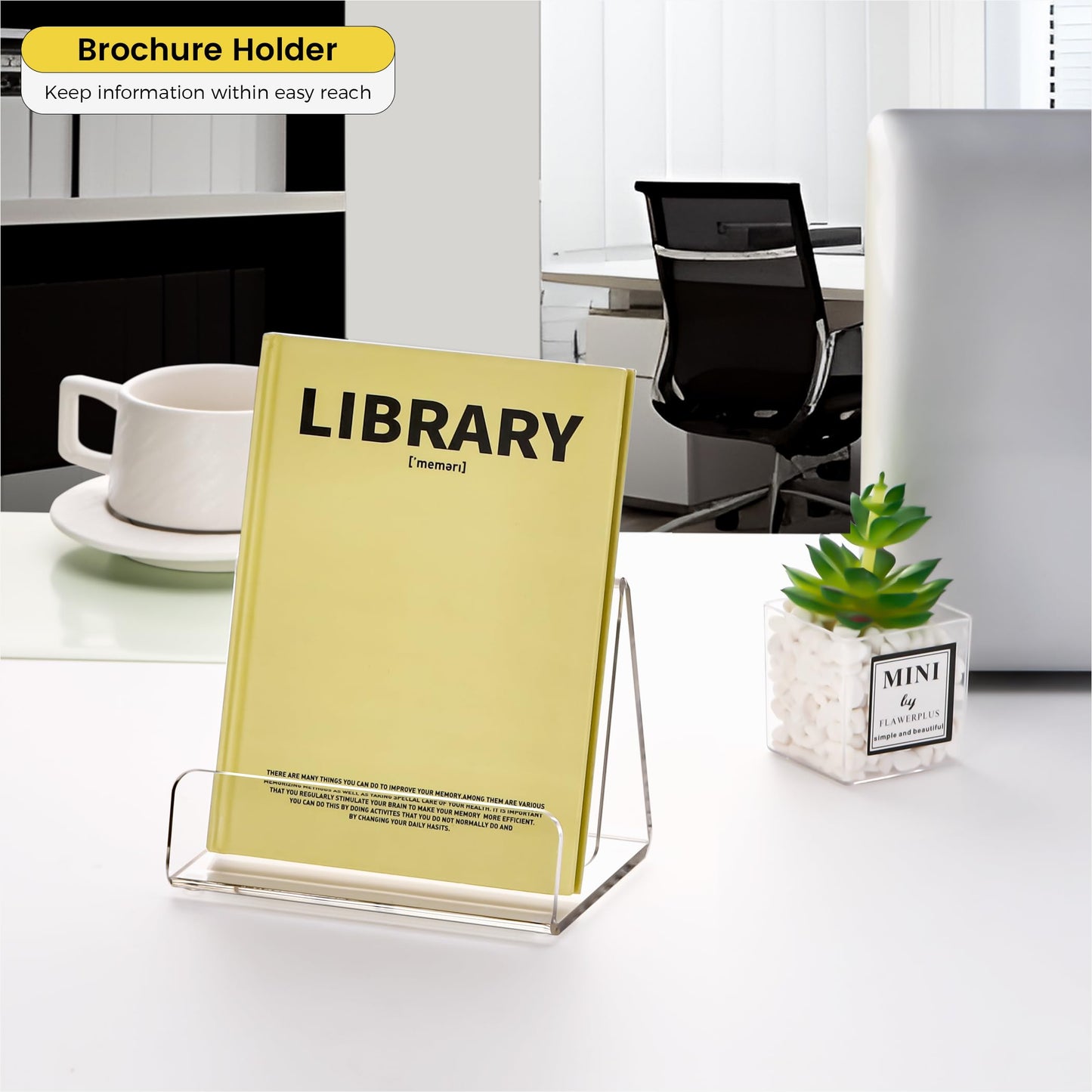 HeZone Acrylic Brochure Holder 5x6 Inch,Clear Pamphlet Holder Display Stand for Trifold 4&5&6 Inch Flyers,Pamphlets,Booklets,Menu,Leaflets for Office,Home,Store,2Pack,A5