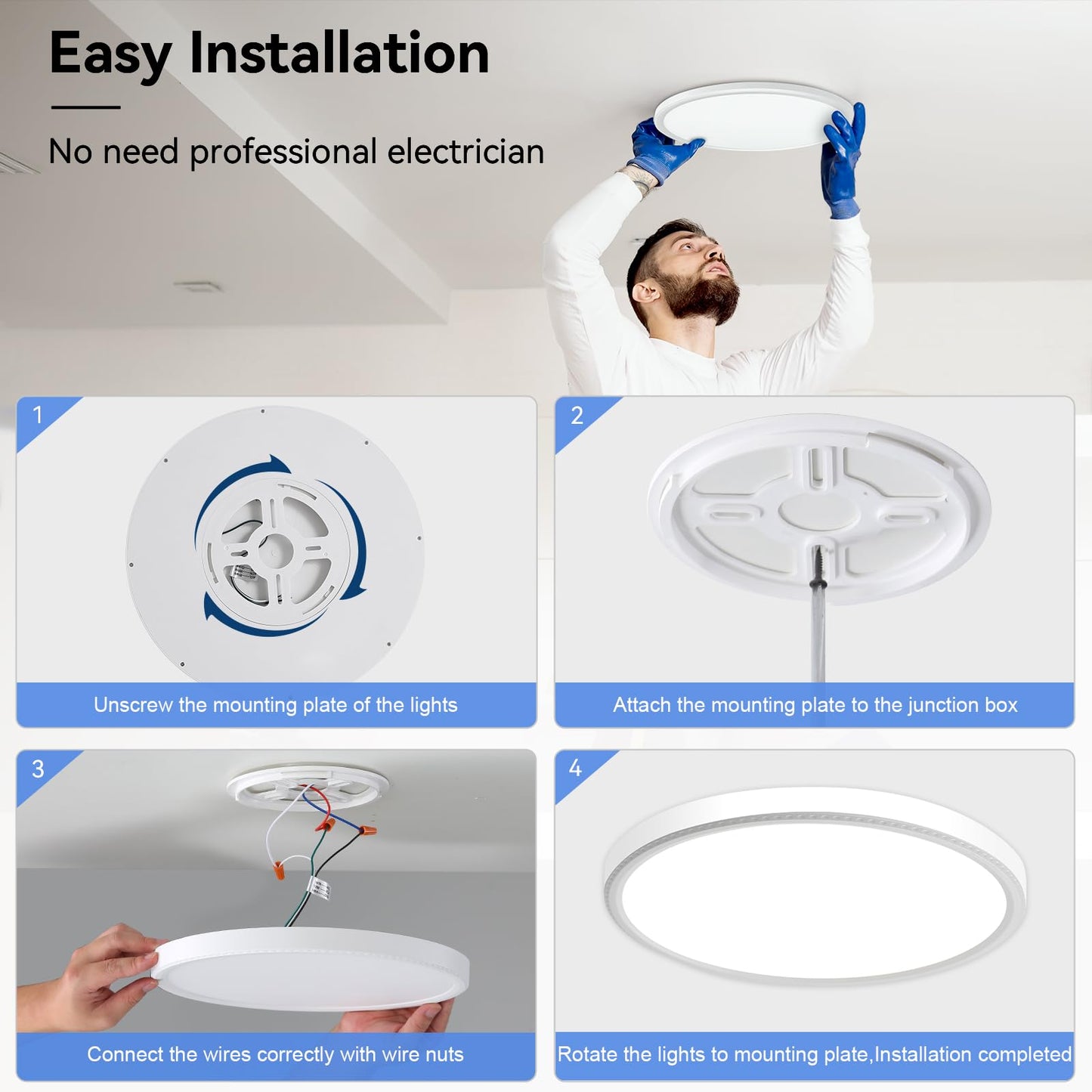 6 Pack 12 Inch Dimmable LED Flush Mount Ceiling Light Fixture 28W 3200LM 5 Color Temperature in One Super Slim Round Ceiling Lamp Low Profile Ceiling Lights for Living Bedroom Kitchen Laundry White