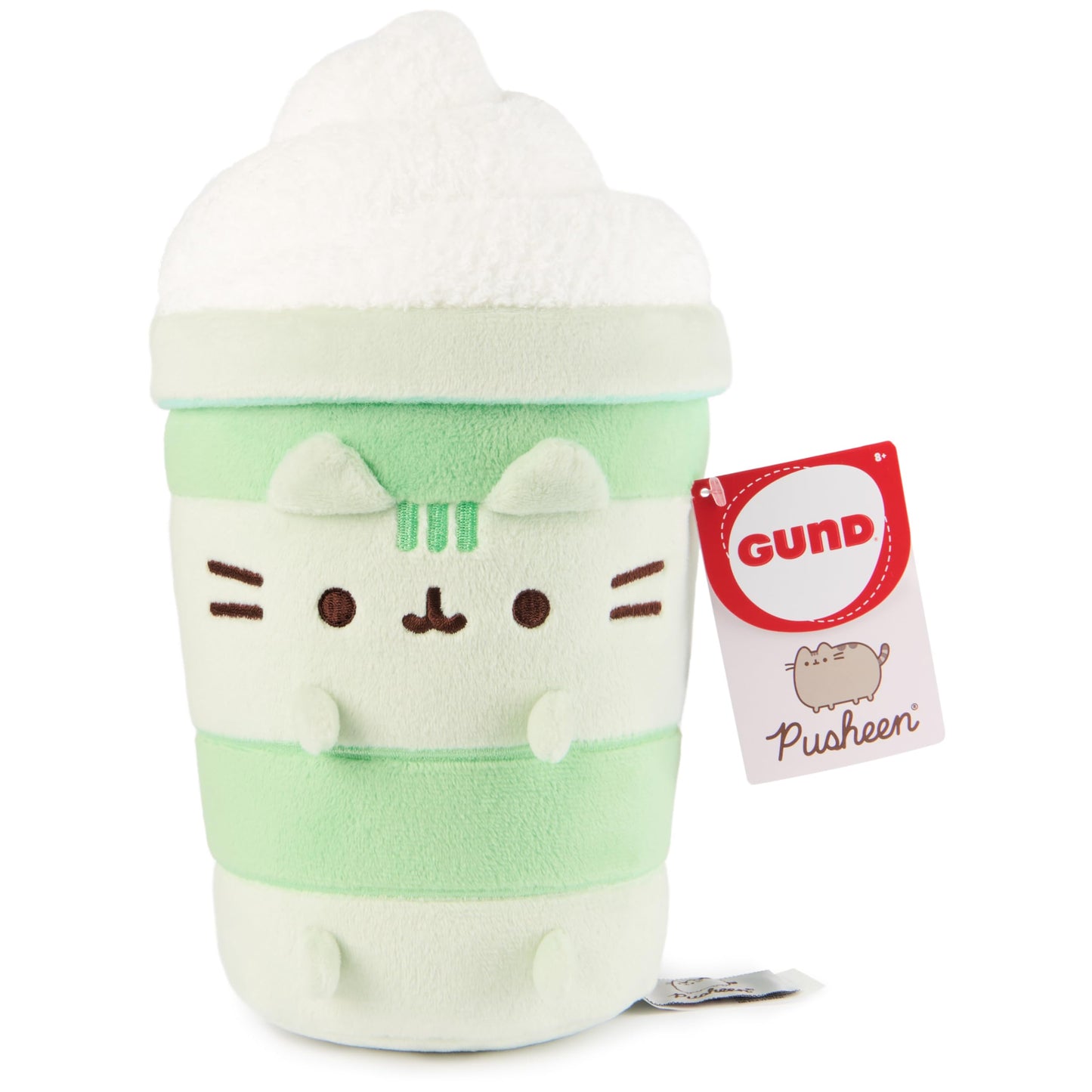 GUND Pusheen Sips Matcha Latte Plush, Matcha Tea, Toy Dessert Food Stuffed Animal for Ages 8 and Up, Green, 9.5”