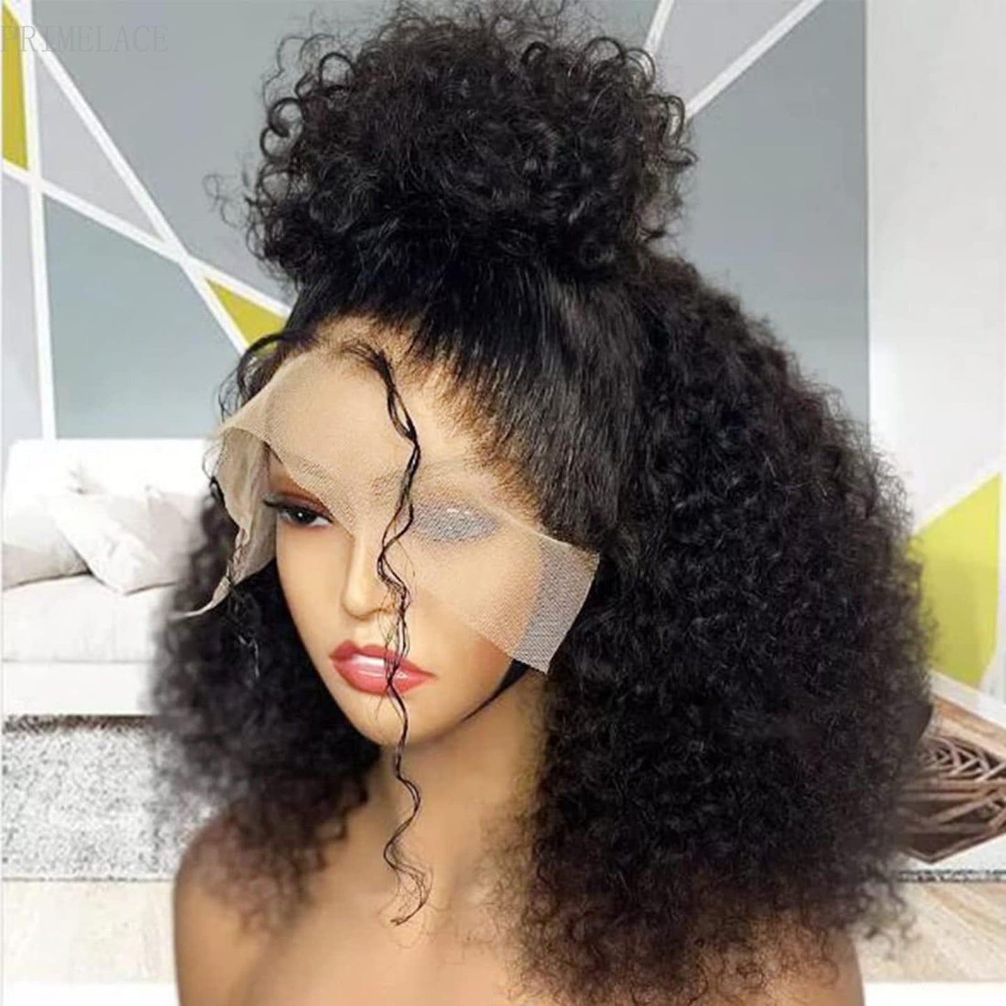 PRIMELACE Kinky Curly HD Lace Front Wigs Human Hair 18 inch Pre Plucked 13x4 Lace Frontal Human Hair Kinky Curly Wig with Baby Hair Kinkycurly Wig Human Hair 180 Density