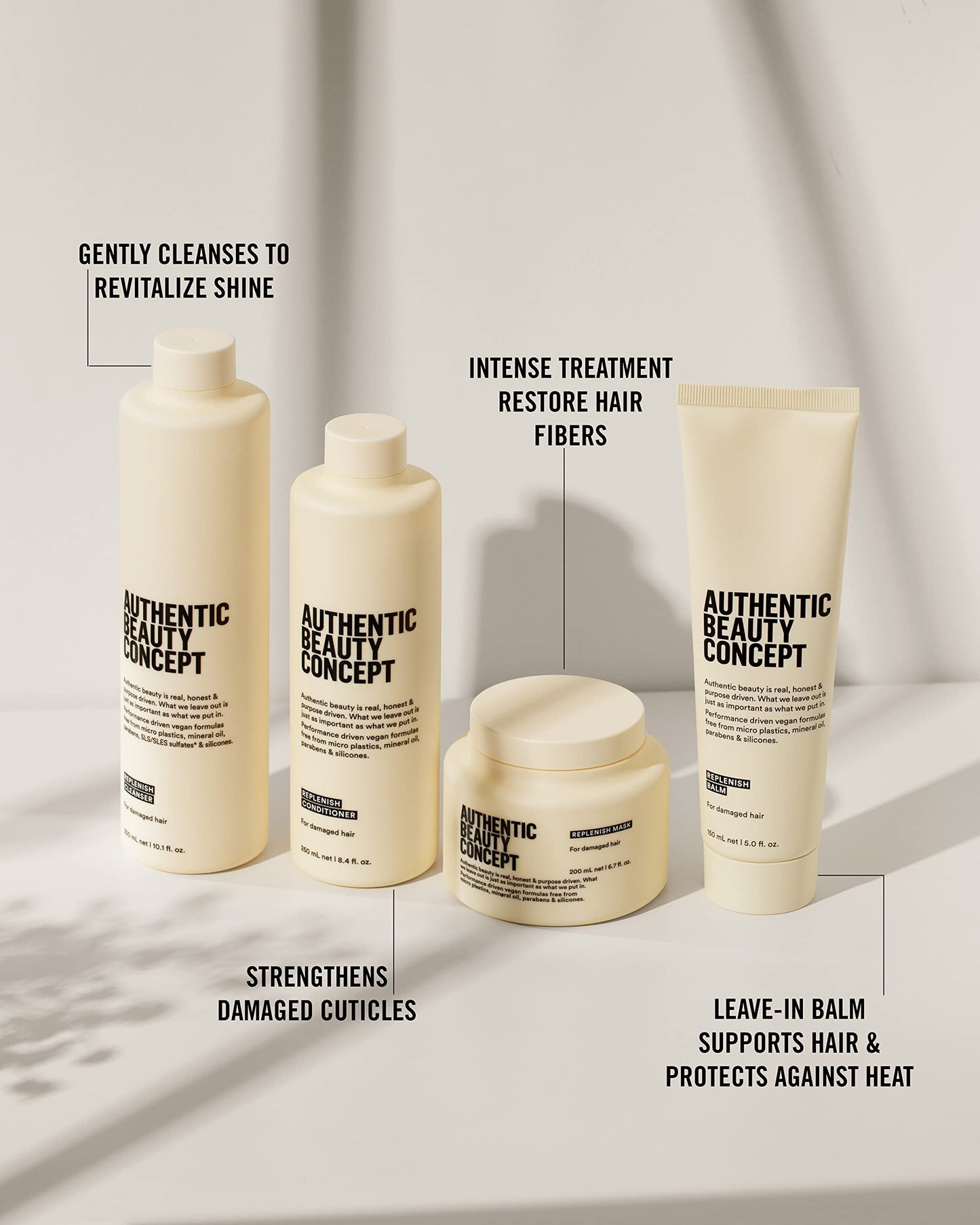 Authentic Beauty Concept Replenish Balm | Replenishing Hair Balm for Damaged Hair | Protects from Blow Dry Damage & Strengthens Hair | Vegan & Cruelty-free | Silicone-free | 5 fl. oz