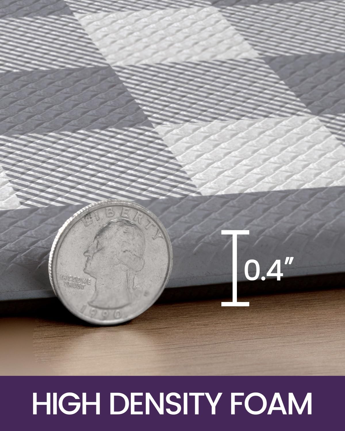 DEXI Kitchen Floor Mats Anti Fatigue, 20x29+20x59 Large Wide Cushioned Runner Rug Memory Foam, Waterproof Comfort Standing Padded Non Skid for Home Office Sink Laundry Grey and White Buffalo Plaid