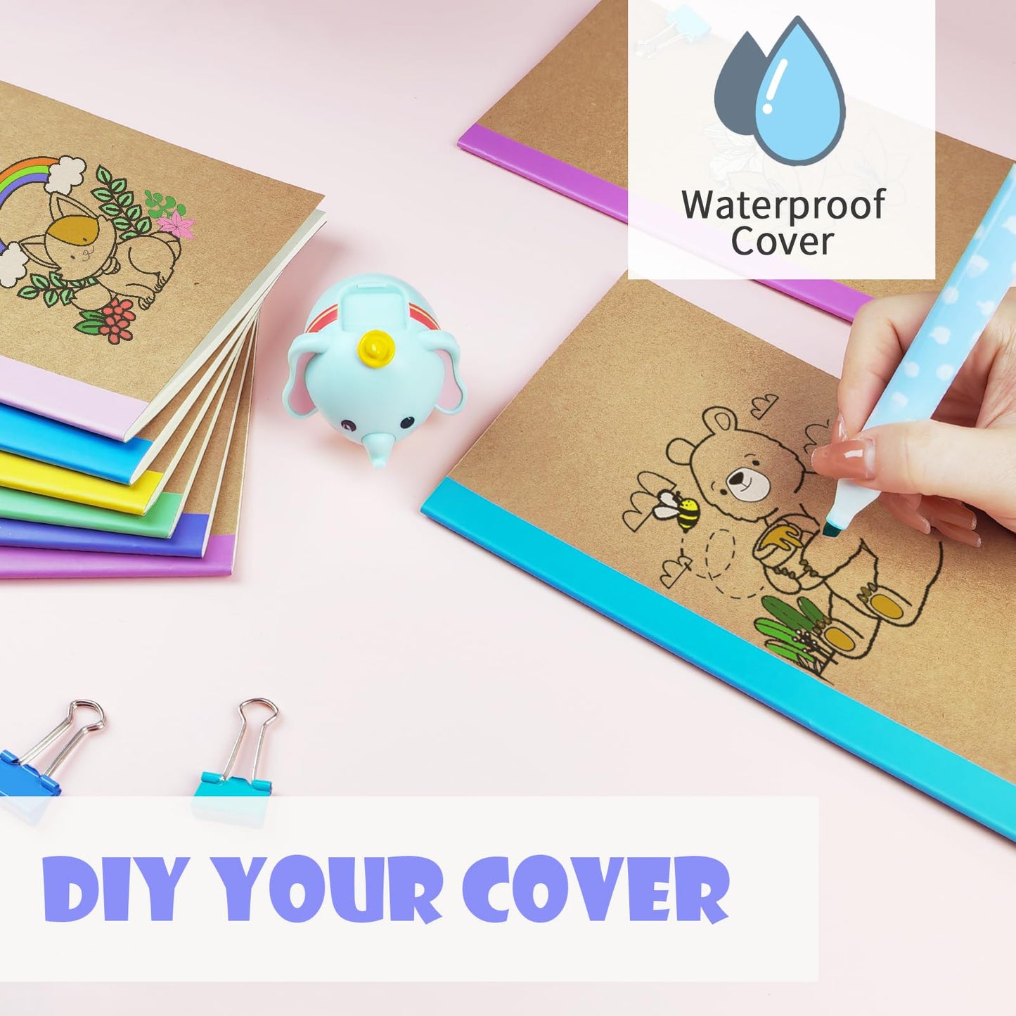 Nanajorwa 100 Pack A5 Colorful Ruled Lined Mini Notebook Journals Bulk, Soft Cover Kraft Composition Notepad Memo Cuadernos for Girls, Students, Traveler, Note Taking, School Supplies