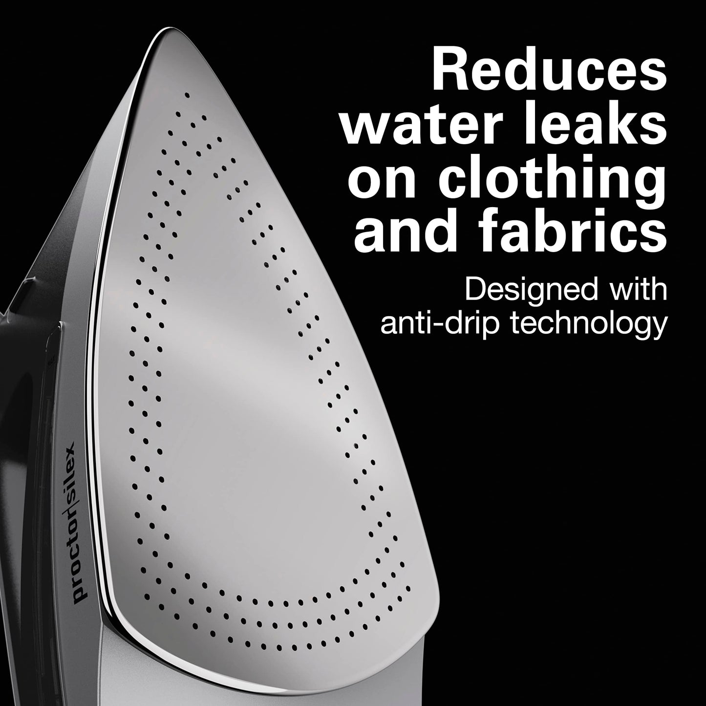 Proctor Silex Steam Iron for Clothes with Durable Stainless Steel Soleplate, 1500 Watts, 8’ Retractable Cord, 3-Way Auto Shutoff, Anti-Drip, Gray and Black (14250)