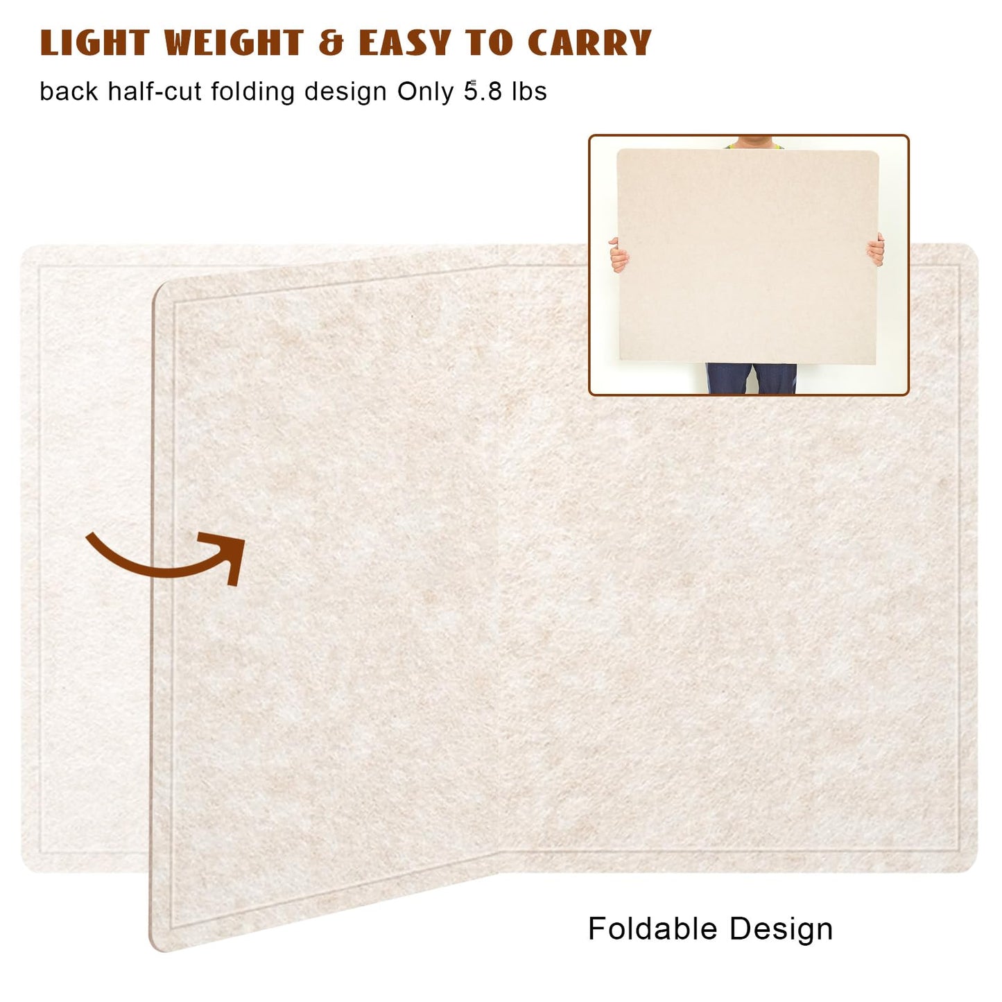 Large Bulletin Board - 72 X 48 inches Cork Board with 30 Pushpin, 6' x 4' Cork Board for Walls Pin Board, Self-Adhesive Felt Board Vision Board Foldable Photo Board for Wall (Oatmeal)