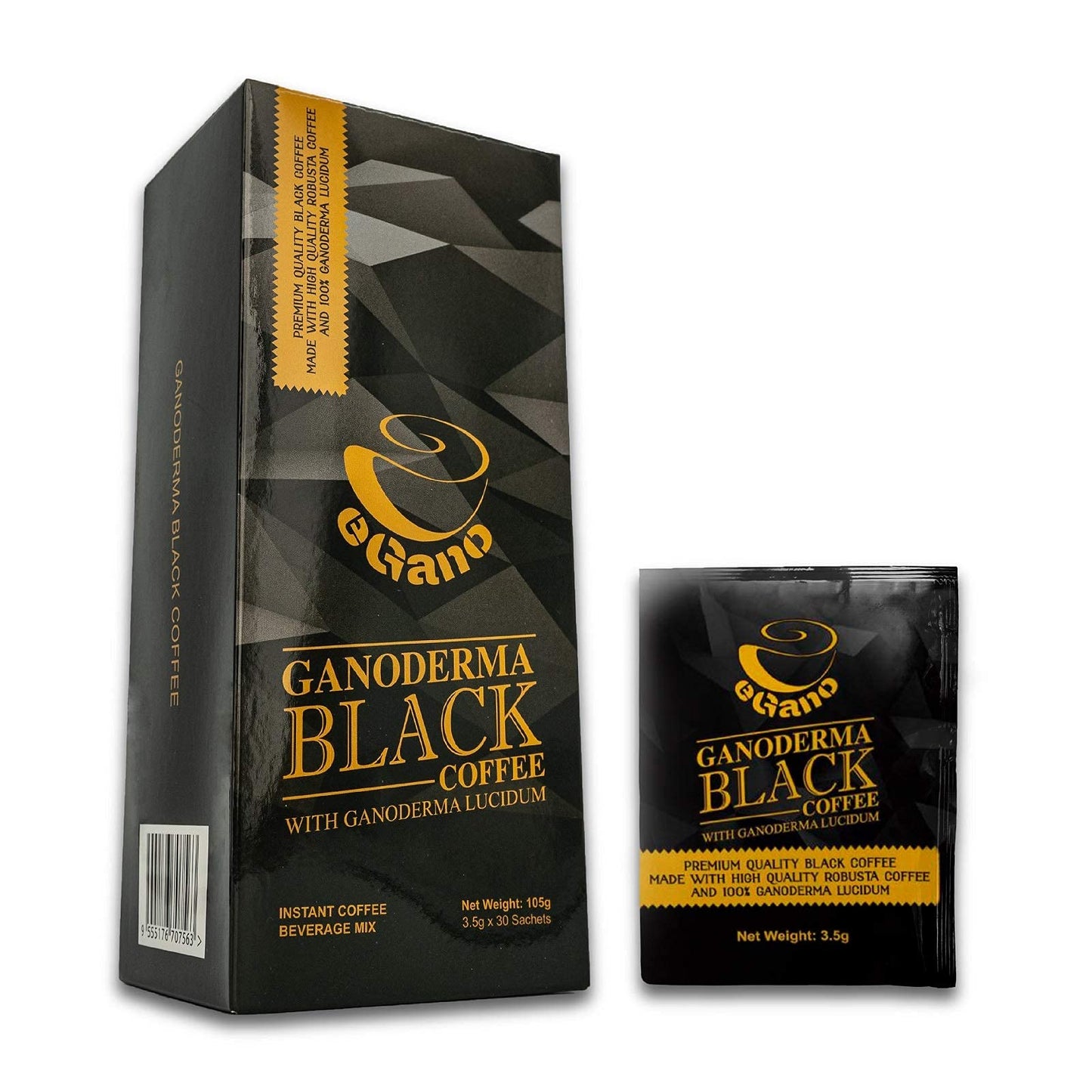 6 Boxes eGano Premium Ganoderma Black Coffee Instant Coffee With Ganoderma Lucidum Extract (3.5g x 30 Sachets / Box)