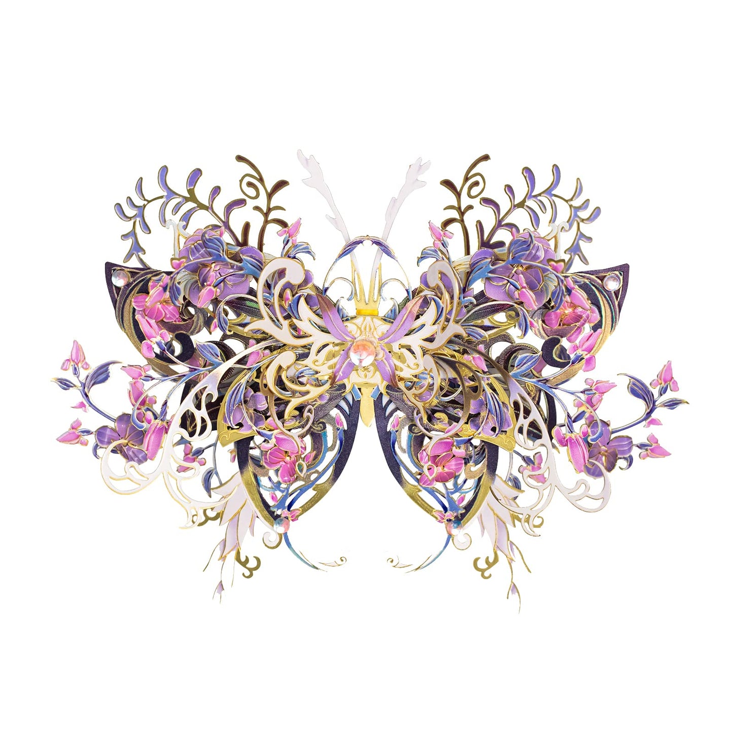 MU 3D Metal Puzzle Model Kits for Adult Flower and Butterfly B-Nige, Metal Pieces Building,Dad Birthday Gift Brain Teaser Set