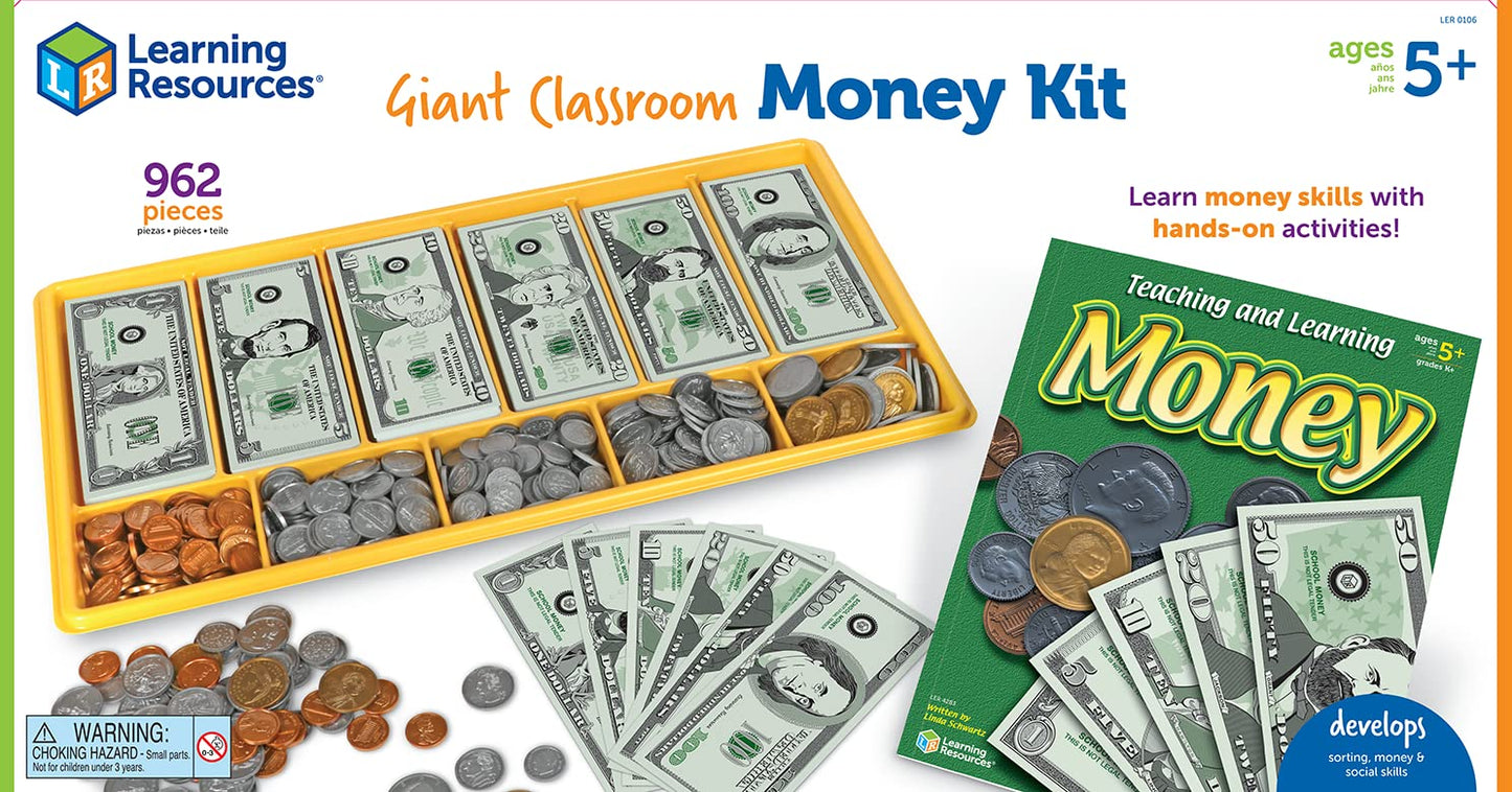 Learning Resources LER0106 Giant Classroom Money Kit