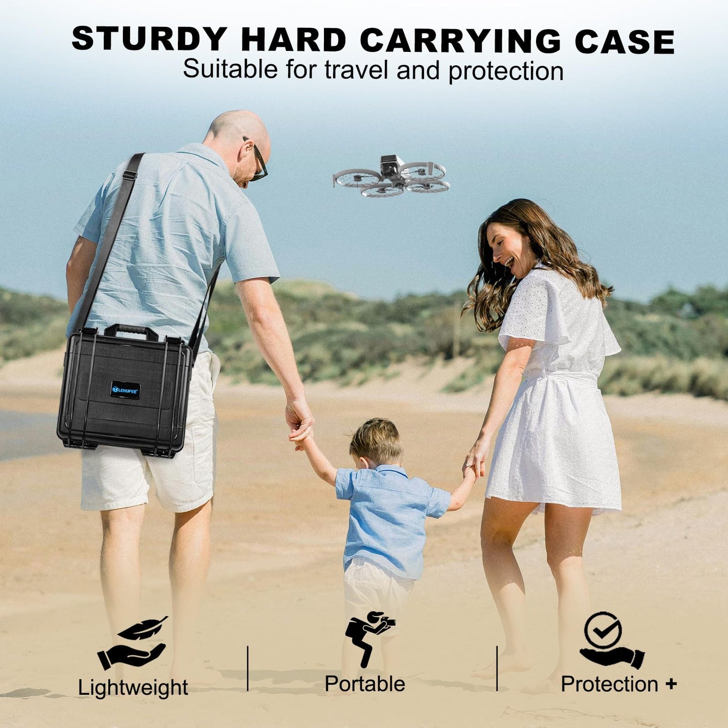 Lekufee Waterproof Hard Case for DJI Flip,Fly More Combo,DJI RC 2,RC N3/N2,Battery(9 pcs),Charging Hub and More Accessories(Case Only)