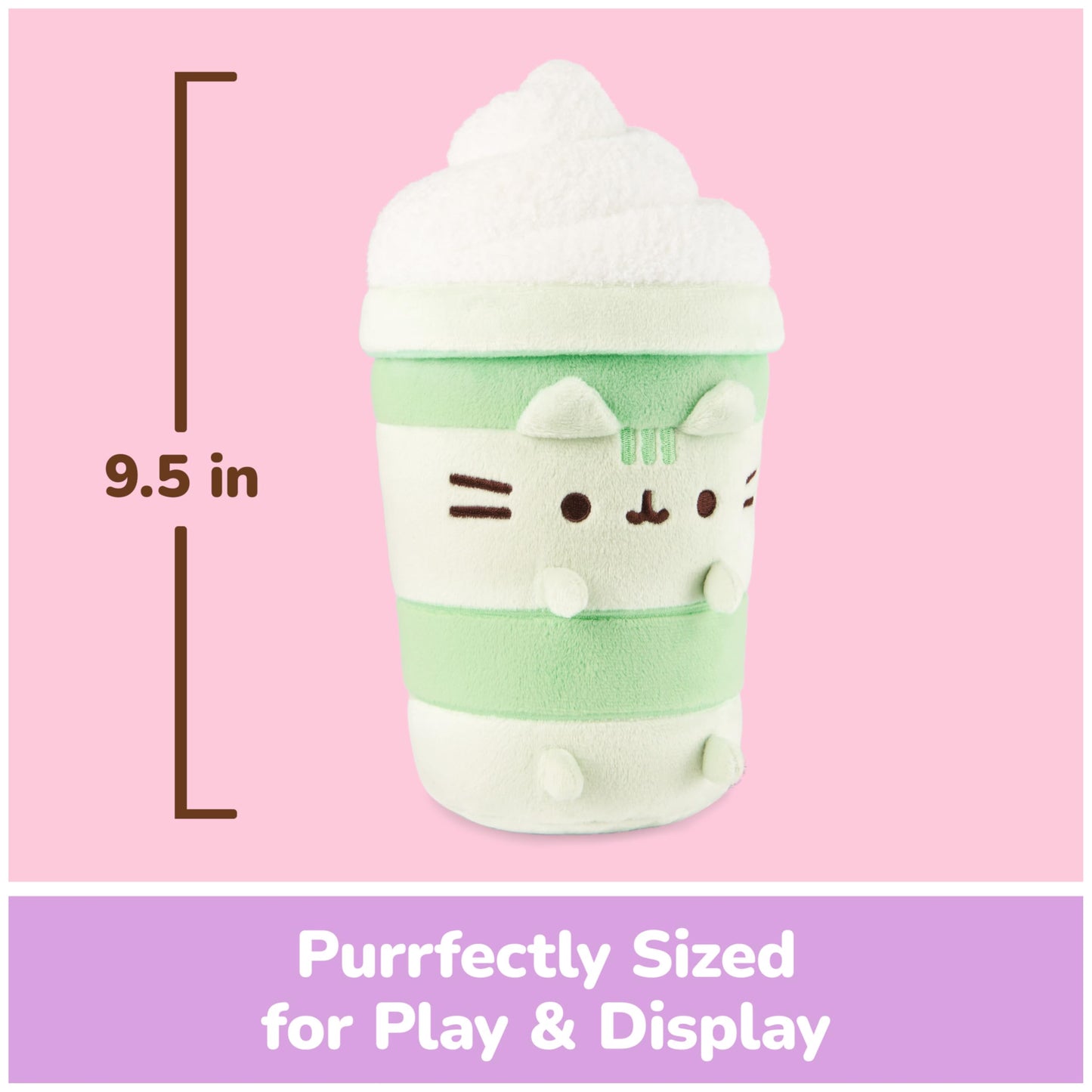 GUND Pusheen Sips Matcha Latte Plush, Matcha Tea, Toy Dessert Food Stuffed Animal for Ages 8 and Up, Green, 9.5”