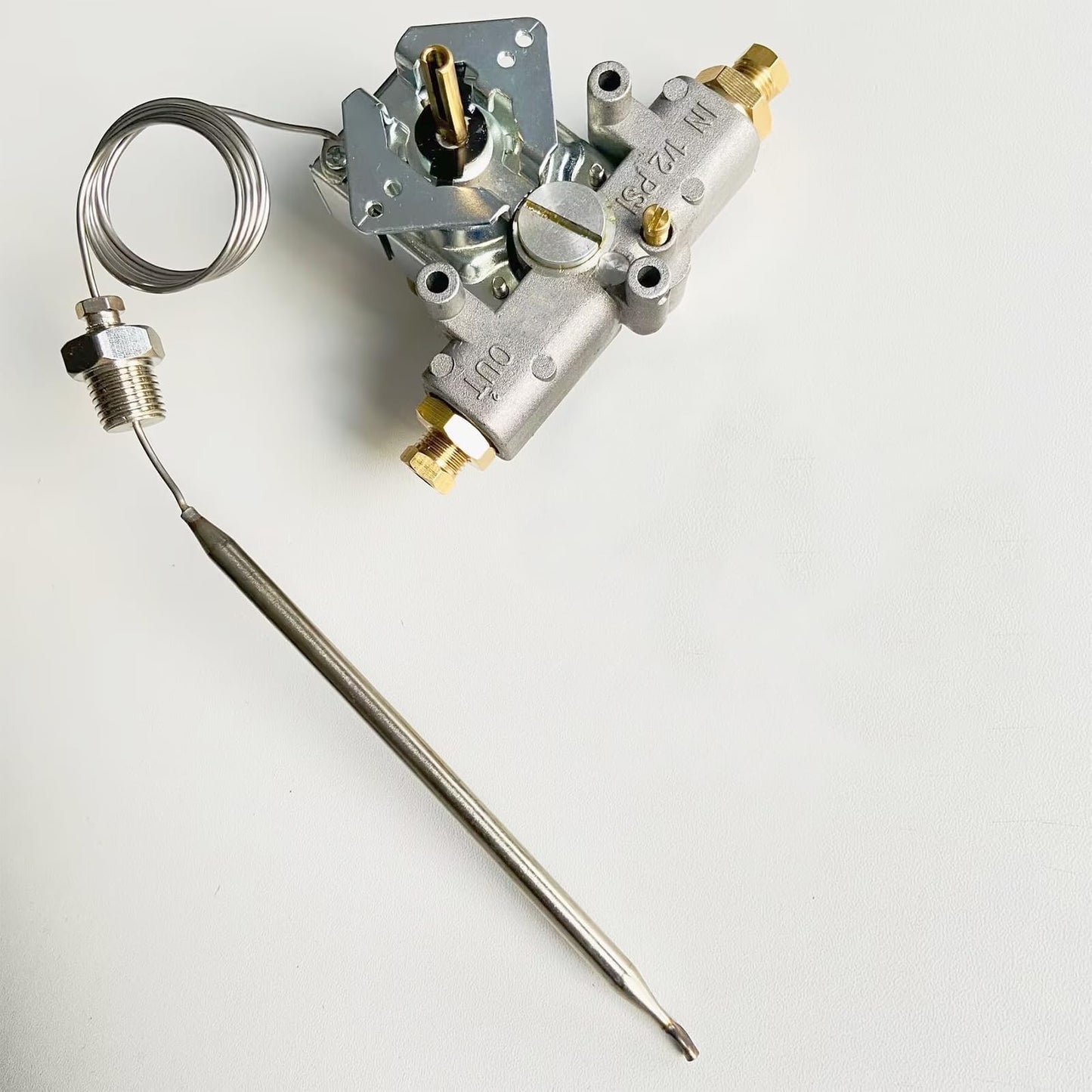 MCAMPAS Gas Fryer Thermostat W/ 200-400 F Range,1/4" Mpt Stuff Box Compatible With Pitco P5047588, Pitco GSA60301800, Pitco 4290-006 Gas Thermostat