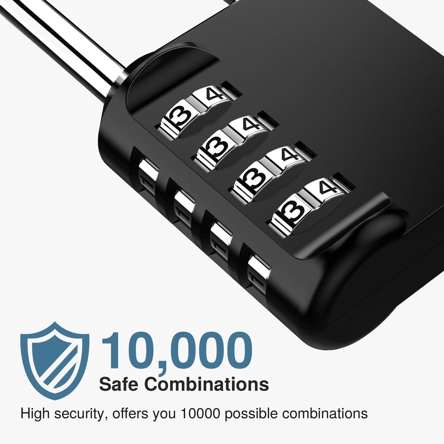 Puroma 10 Pack 2.6 Inch Long Shackle Combination Lock 4 Digit Outdoor Waterproof Padlock for School Gym Locker, Sports Locker, Fence, Gate, Toolbox, Case, Hasp Storage (Black)