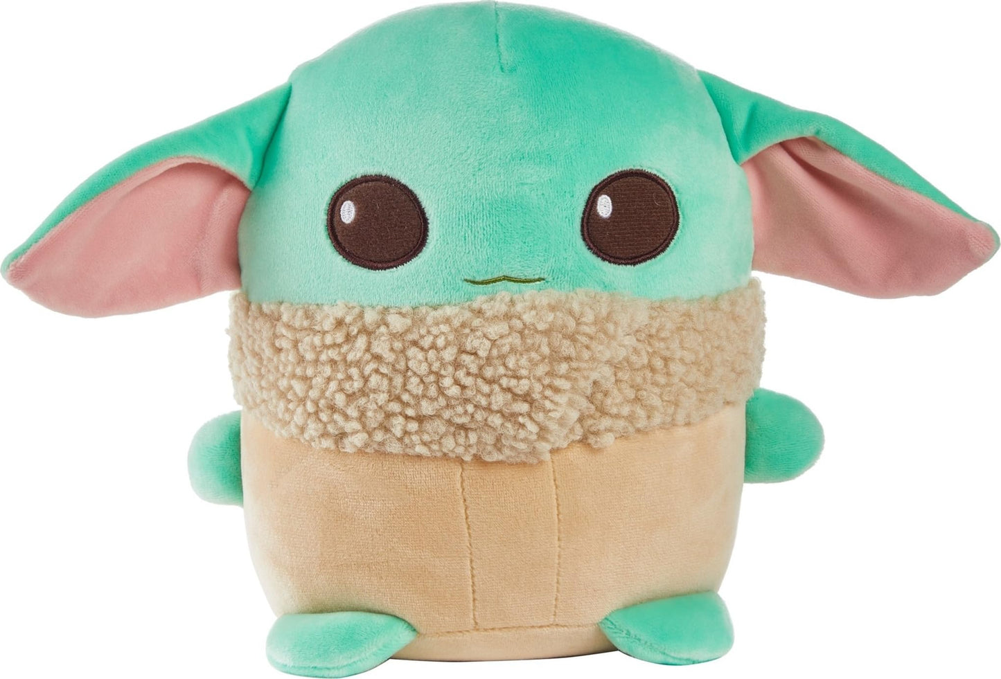 Mattel Star Wars Cuutopia Grogu Plush 10-inch Toy, Rounded Soft Pillow Doll Inspired by Star Wars The Mandalorian