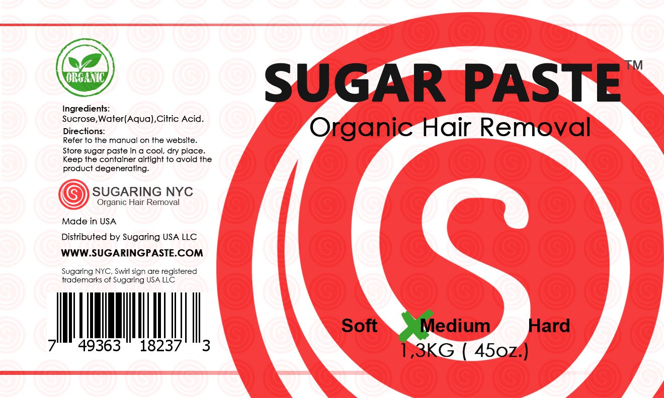 Sugaring Paste - Medium Grade Universal Paste for Large Areas, Back, Shoulders, Arms, Legs + Glove Set