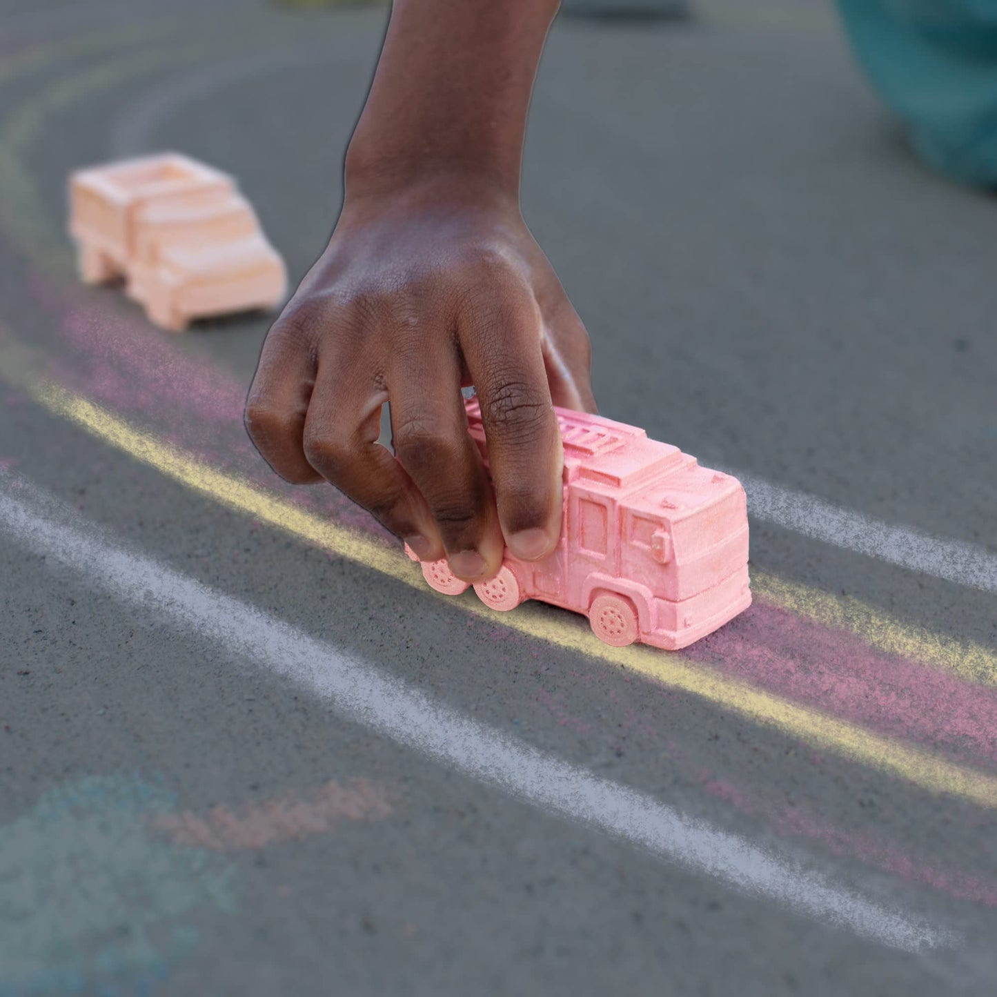 MindWare Oh So Fun! Cars and Trucks Sidewalk Chalk Set - Great Chalk For Toddlers Including Chalk Holders For Kids Ages 3+
