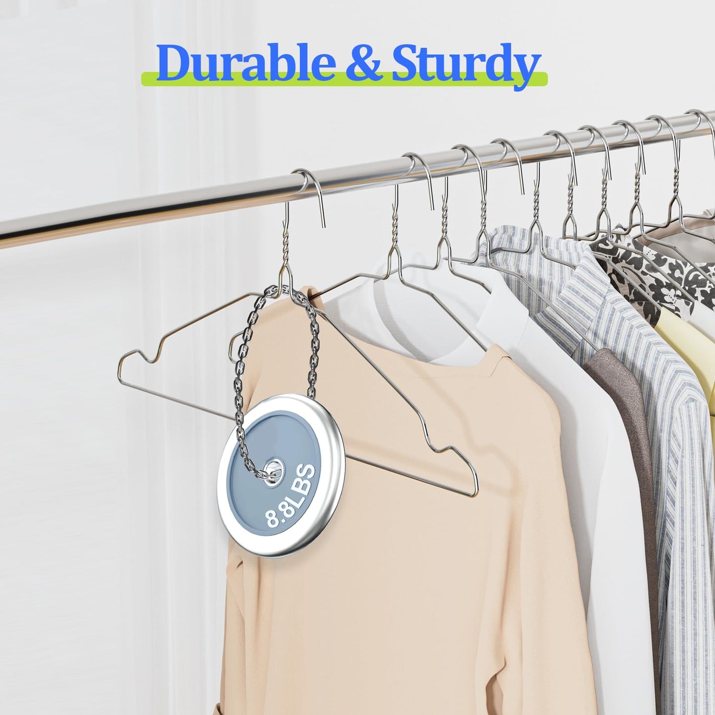 Fotoumgl Metal Wire Clothes Hangers 100 Pack, Space Saving Hangers for Closet Organization, Dorm & Home, 17 Inch Ultra Thin Non-Slip Coat Hanger for Standard Size Shirts, Pants, Dresses (Silver)