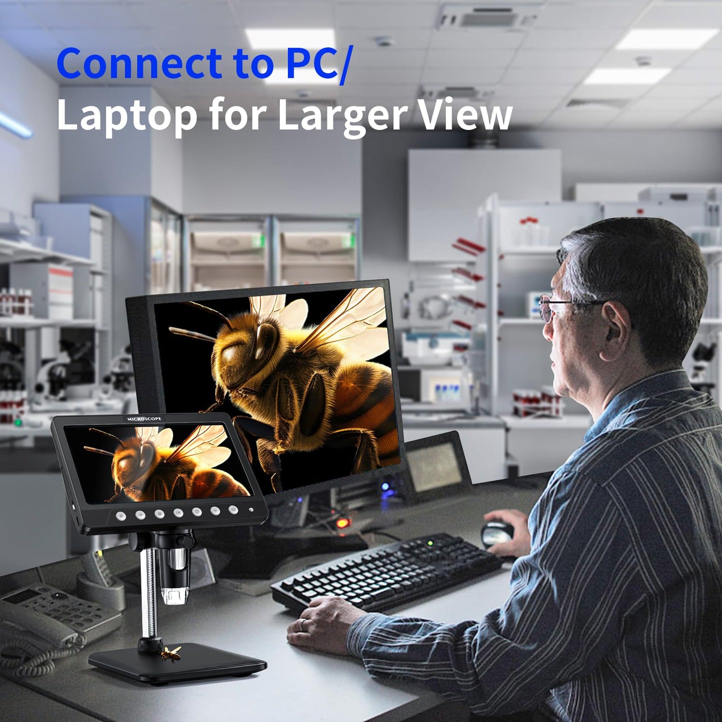 Coin Microscope for Adults Kids - 7'' HD IPS Digital Microscope for Error Coins with Screen | 1200X Soldering Microscope with 8 LED Lights | 32GB SD Card USB for Windows/MacOS