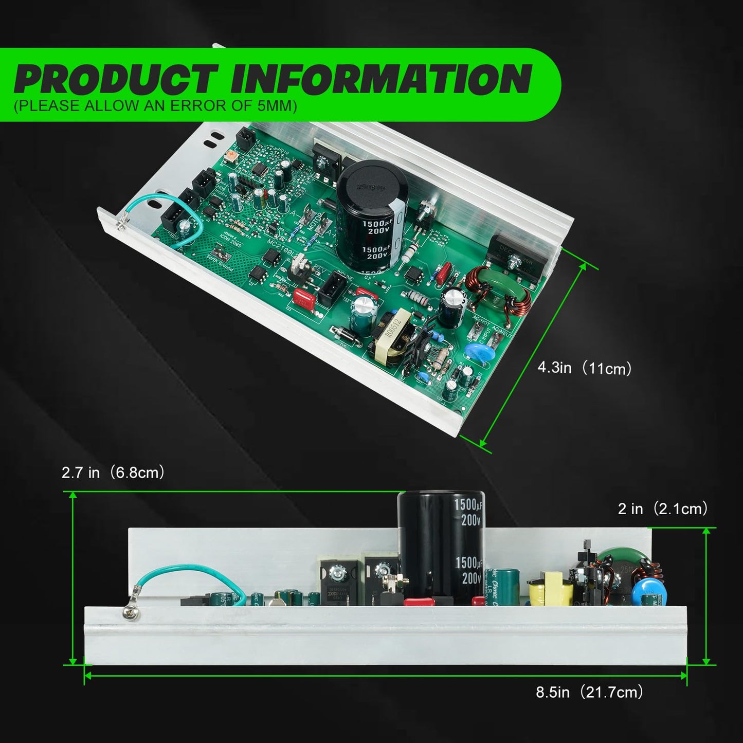 LEAPTREND MC2100LTS-30 259522 Treadmill Motor Control Board, Treadmill Controller Motherboard Compatible with Epic, FreeMotion, Gold's Gym, Health Rider, ProForm, Reebok (Icon) Models