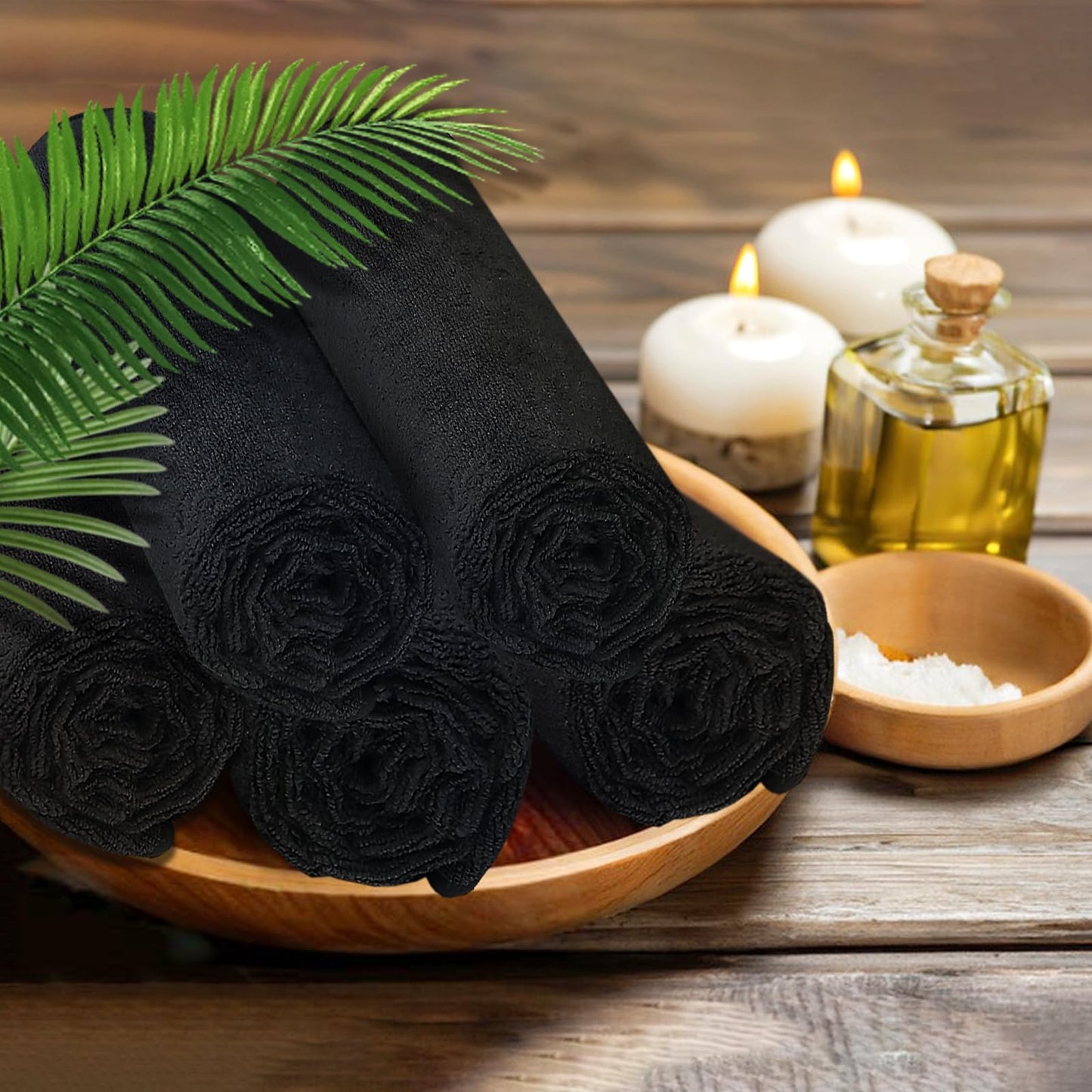 UNIMADE 48 Pack Salon Towels - Highly Absorbent and Quick Drying Hand Towels, Premium Wash Cloths for Bathroom, Gym, Shower, Hotel, and Spa - 16x27 inch (Black)