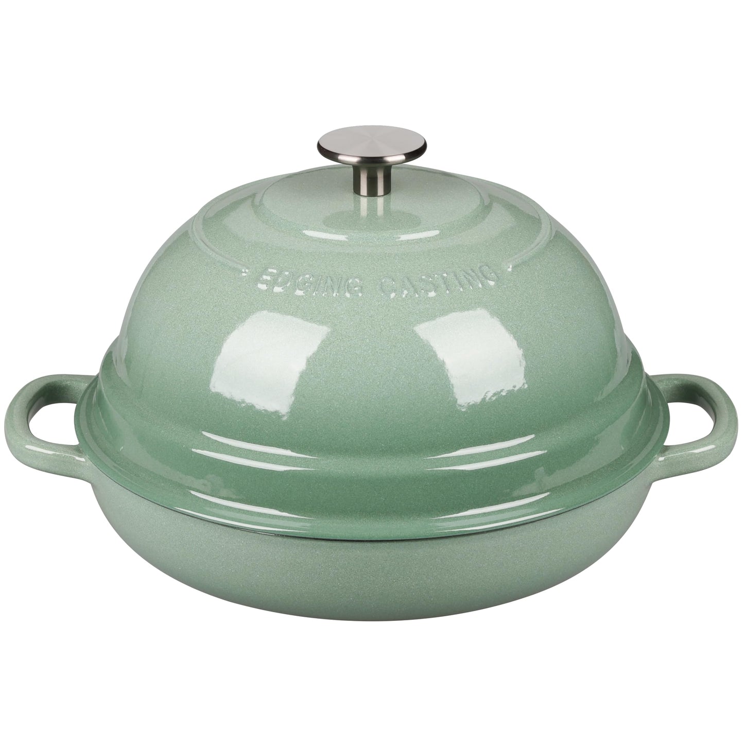 EDGING CASTING Enameled Cast Iron Dutch Oven Pot with Lid, Round Bread Oven for Homemade Sourdough Bread Baking, 6 Quart, Sage Green