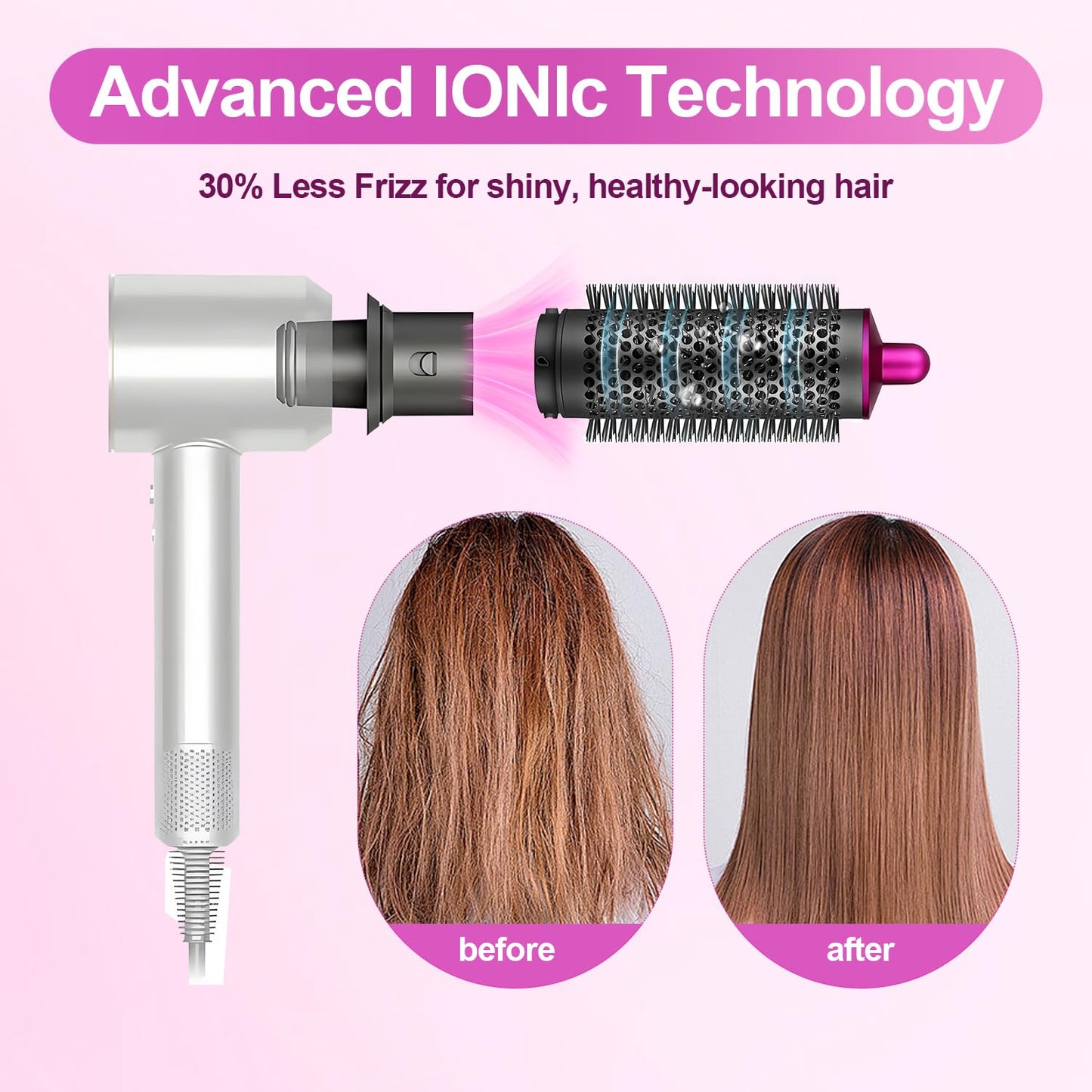 40MM/1.6 Inch Long Curling Barrel Curling Brush Attachment, Compatible withDyson Hair CurlersCurling Barrel withAdapter forAirwrap StylerFor use with hair styling toolsModels HS01 /HS05 HD01/HD08