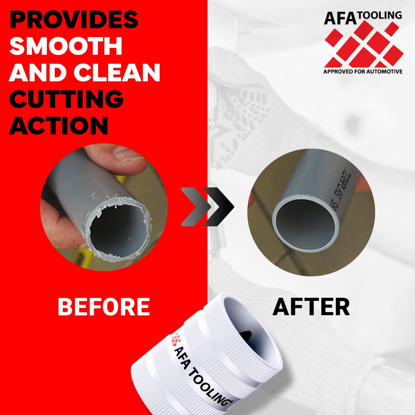 AFA Tooling - Inner/Outer Pipe Reamer for 3/8" to 2" Pipes, Deburring Tool with Inner & Outer Cones for Smoothing & Reaming Copper, Stainless Steel, PVC, Metal & Aluminium - Plumbing Tool
