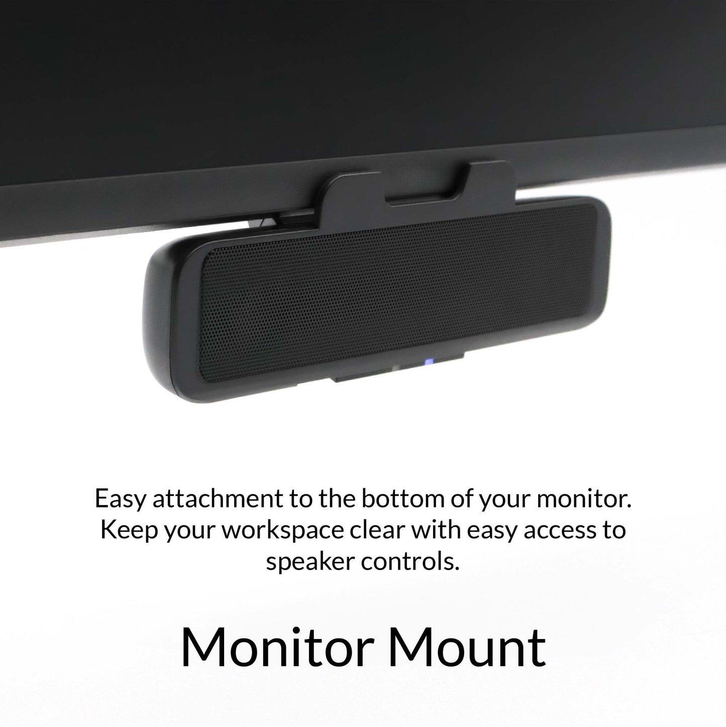 Cyber Acoustics USB & Bluetooth Speaker Bar (CA-2890BT) – USB Powered Speaker with Speakerphone for PC and Bluetooth to Simultaneously Connect to Smartphones, Clamps to Monitor, Convenient Controls